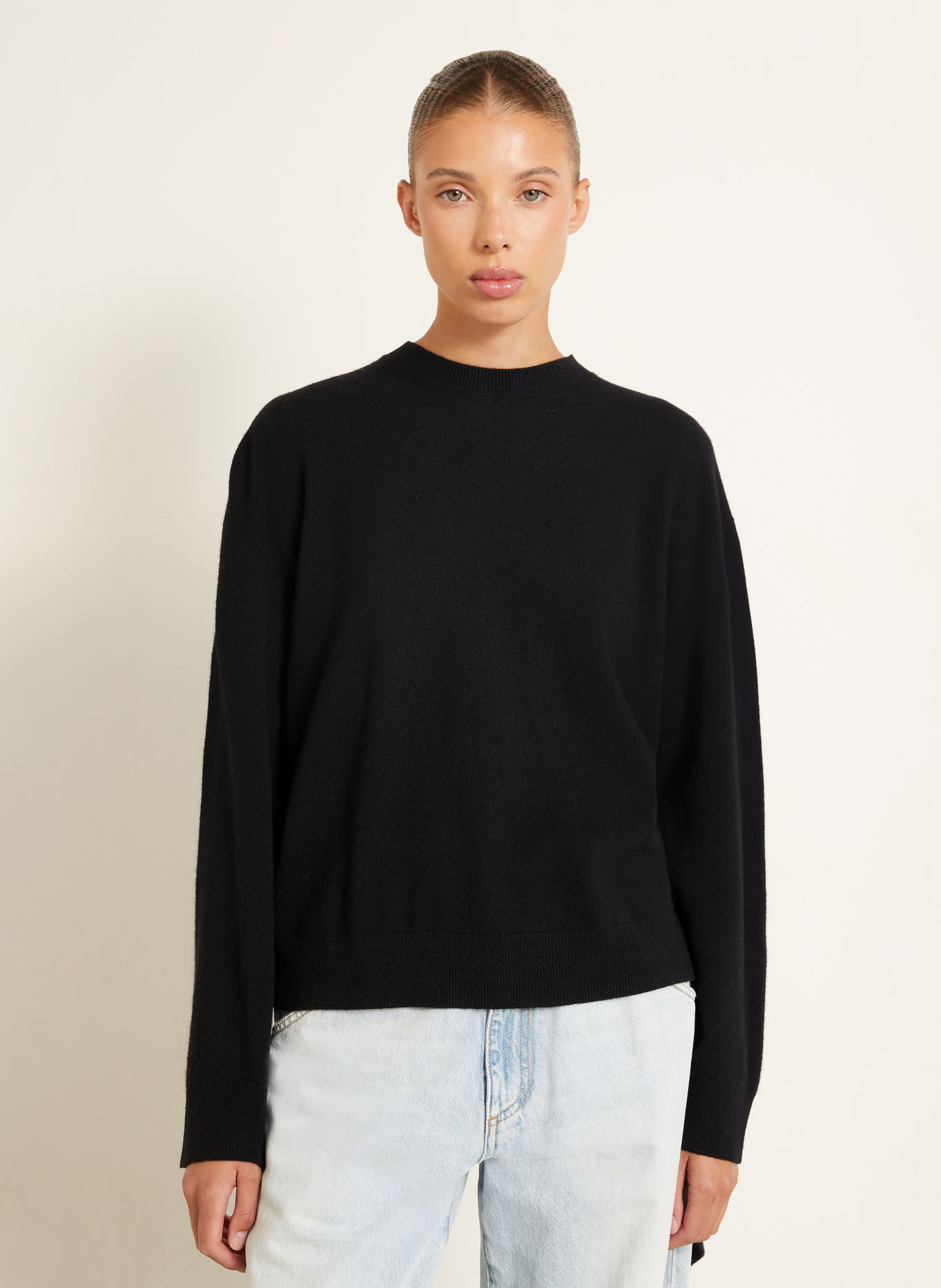 DARKPARK Pullover ADDISON mit Schal: SCHWARZ
