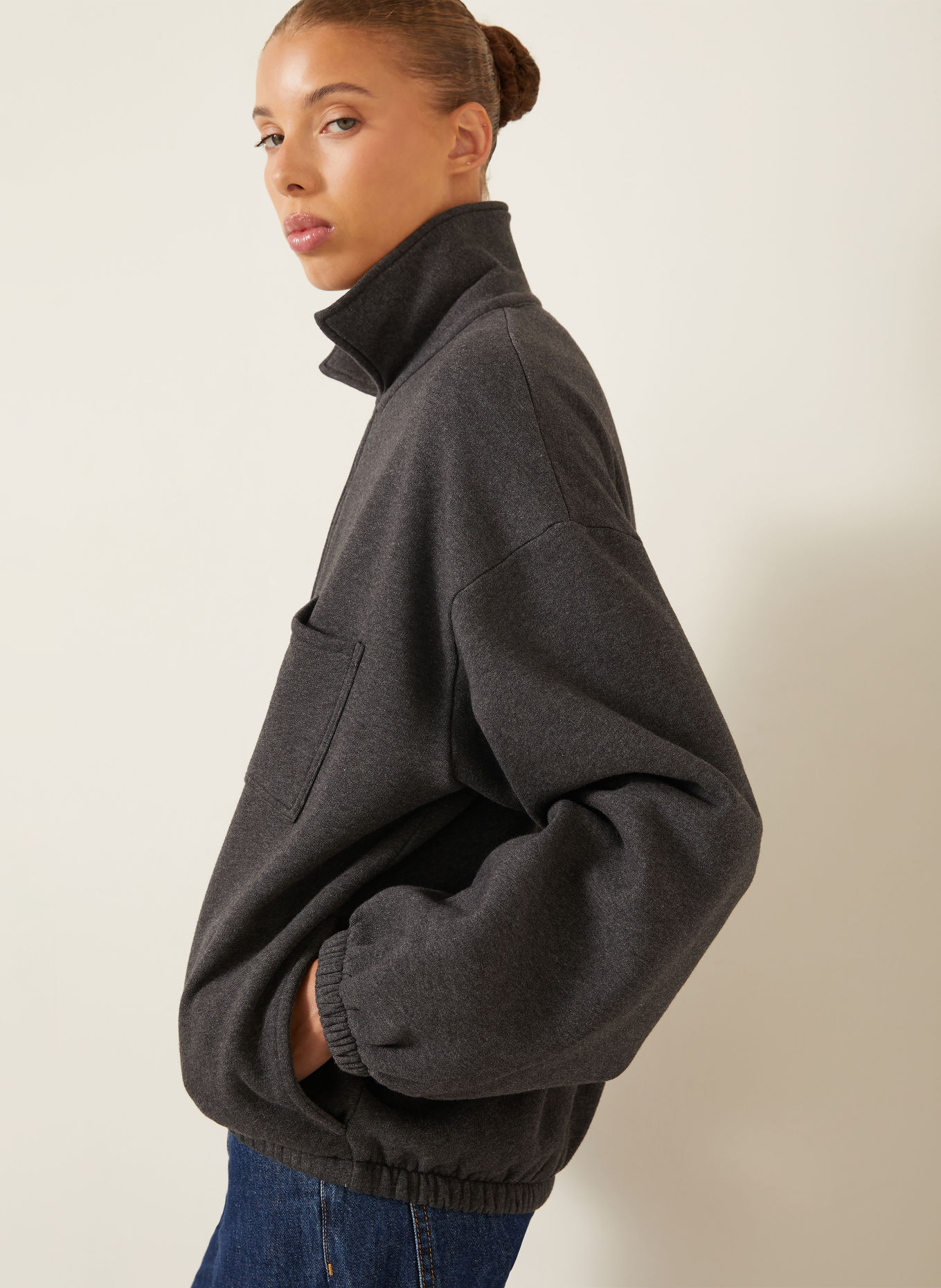 DARKPARK Sweat-Poloshirt ALVA: DUNKELGRAU