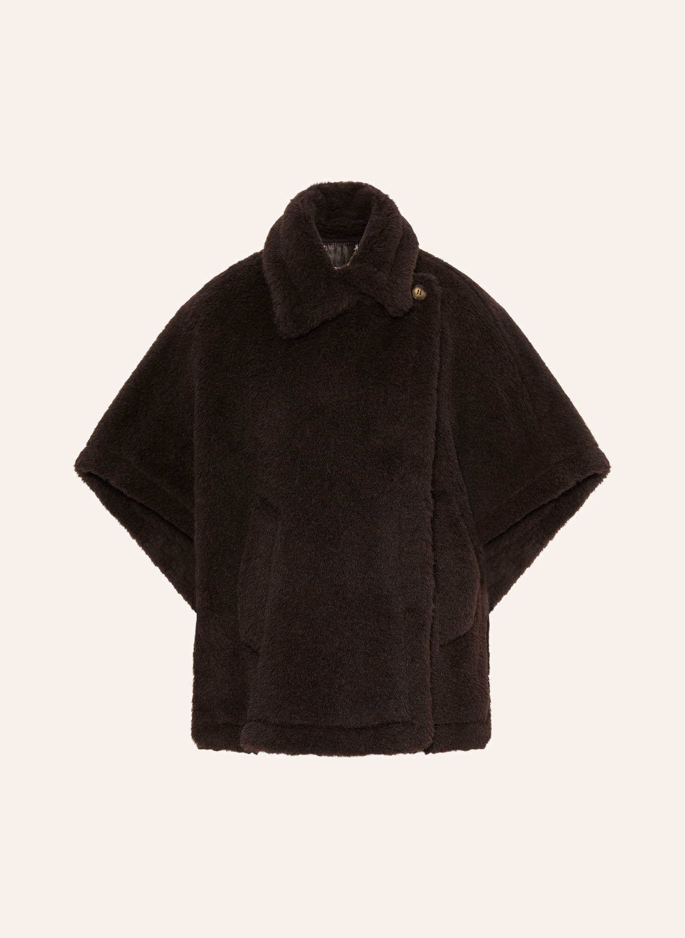 Max Mara Kunstfell-Cape TEBE1 mit Alpaka: DUNKELBRAUN