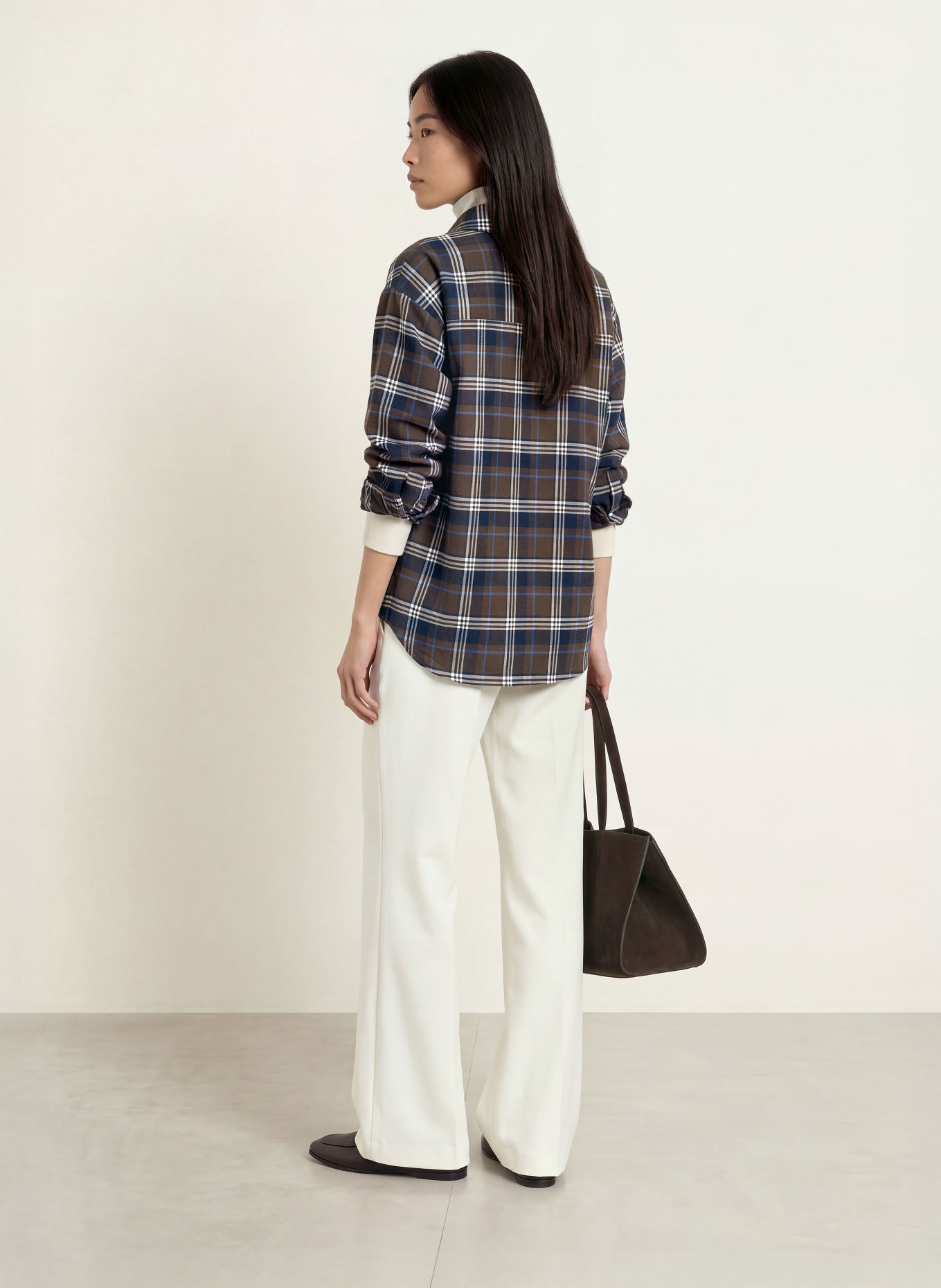 darling harbour Chemisier en flanelle: dark brown / beige