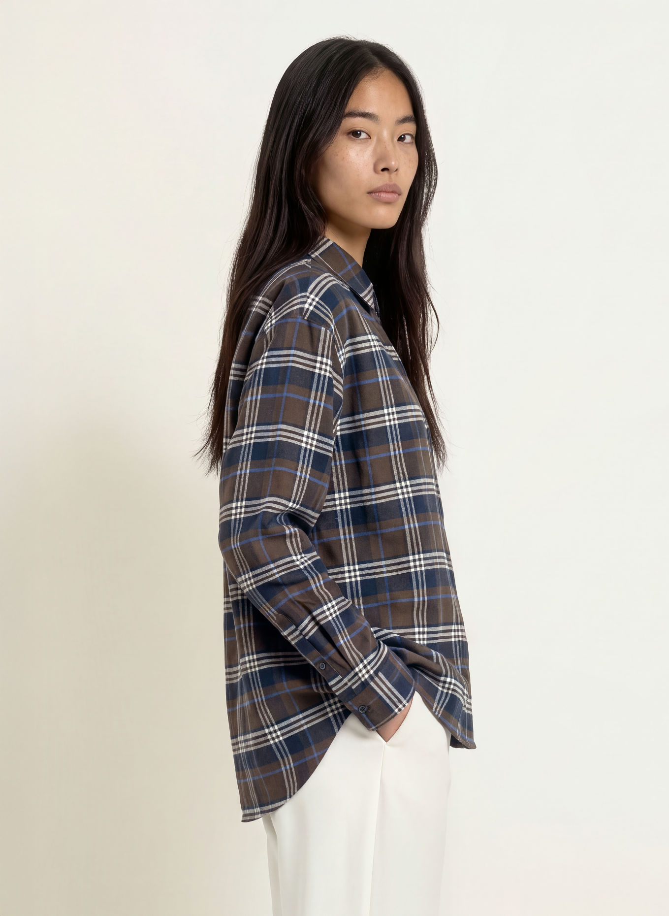 darling harbour Chemisier en flanelle: dark brown / beige
