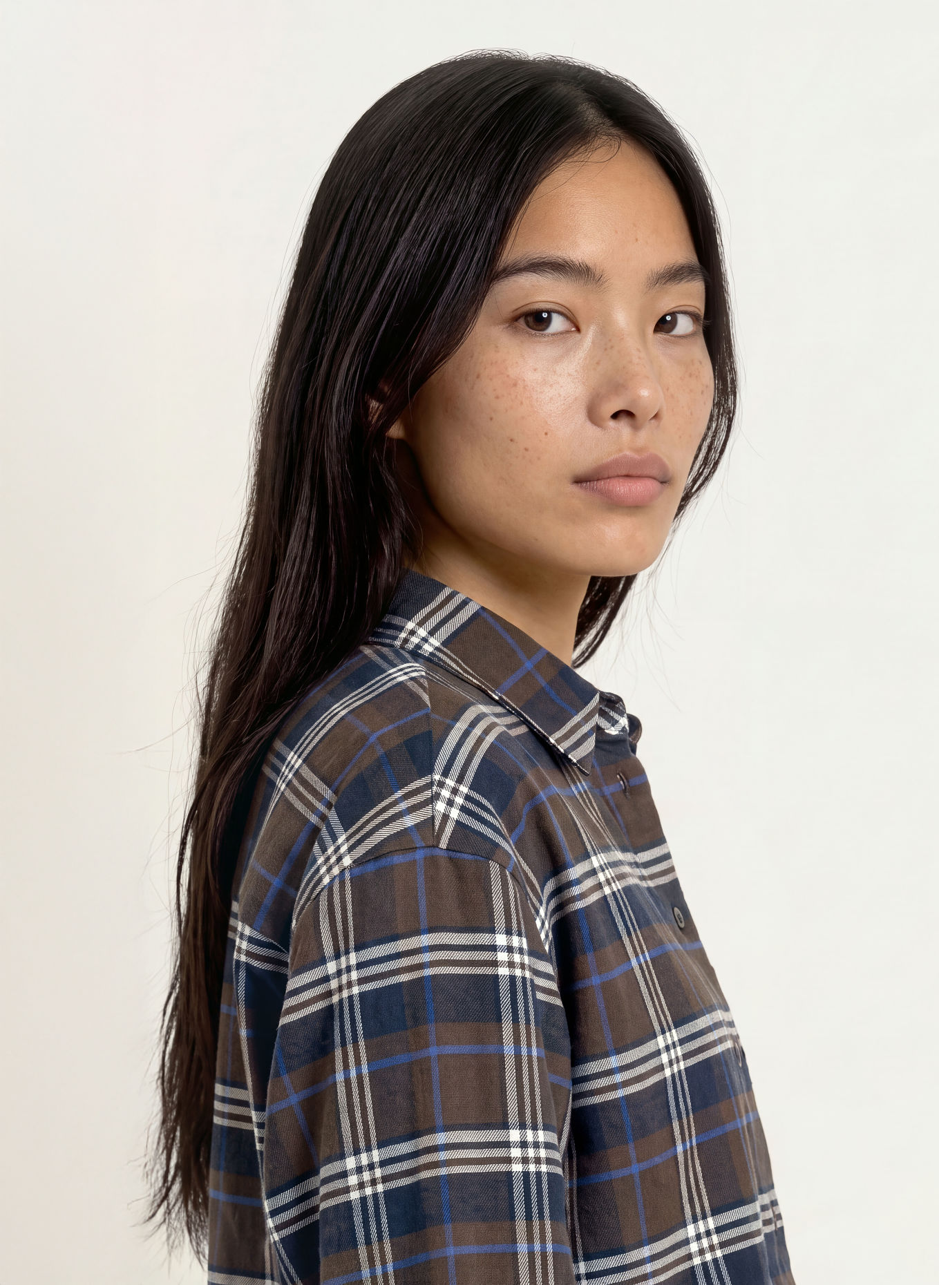 darling harbour Chemisier en flanelle: dark brown / beige