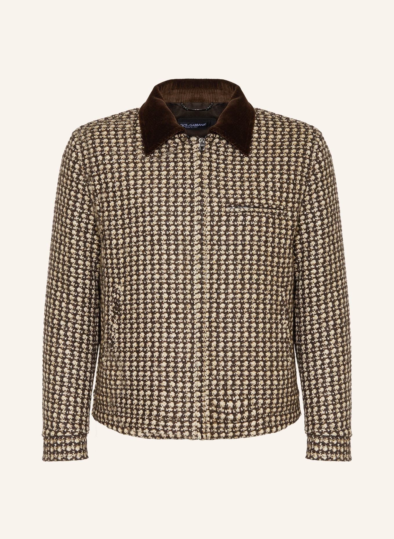 DOLCE & GABBANA Overjacket: DUNKELBRAUN / BEIGE