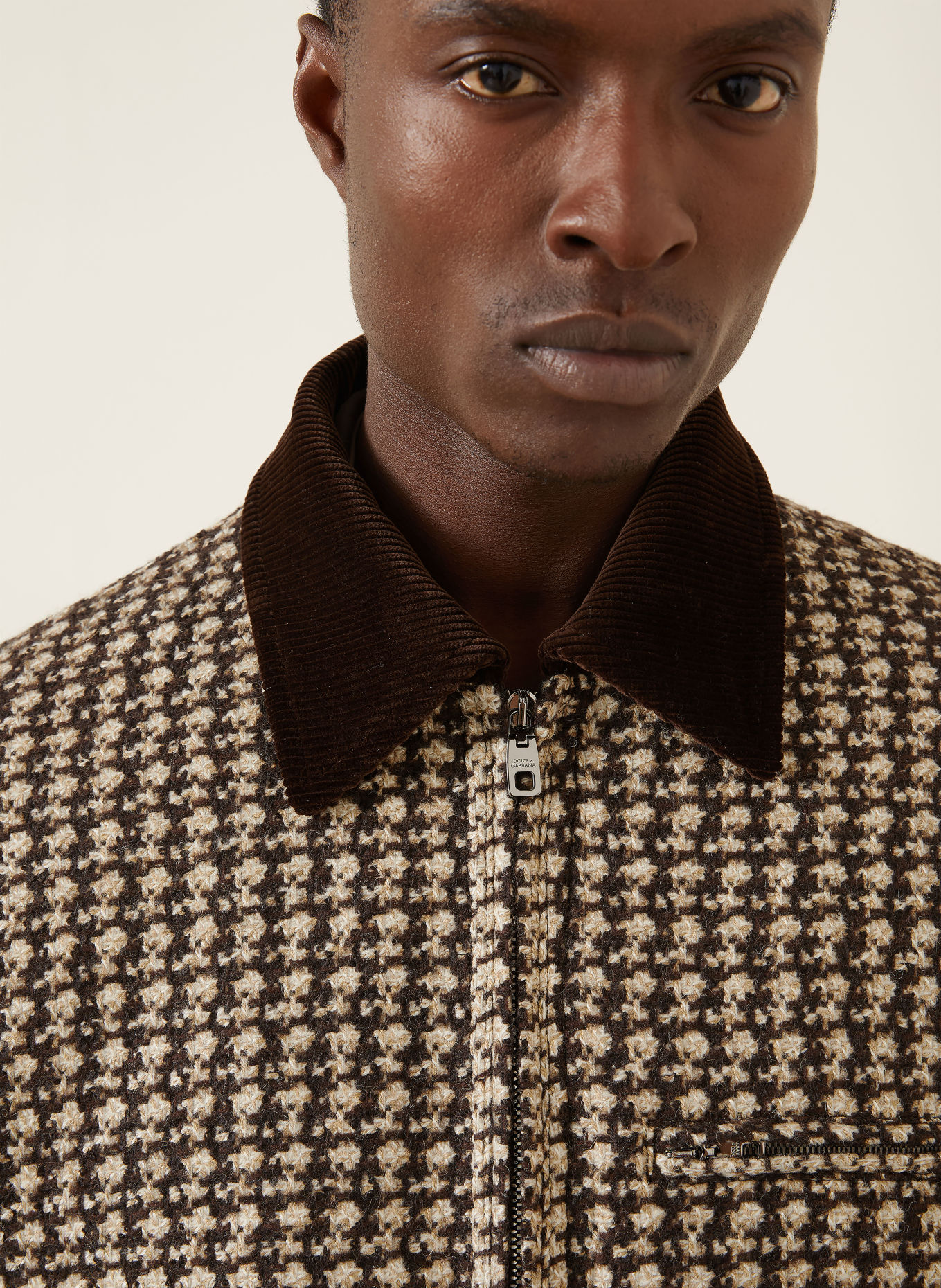 DOLCE & GABBANA Overjacket: DUNKELBRAUN / BEIGE