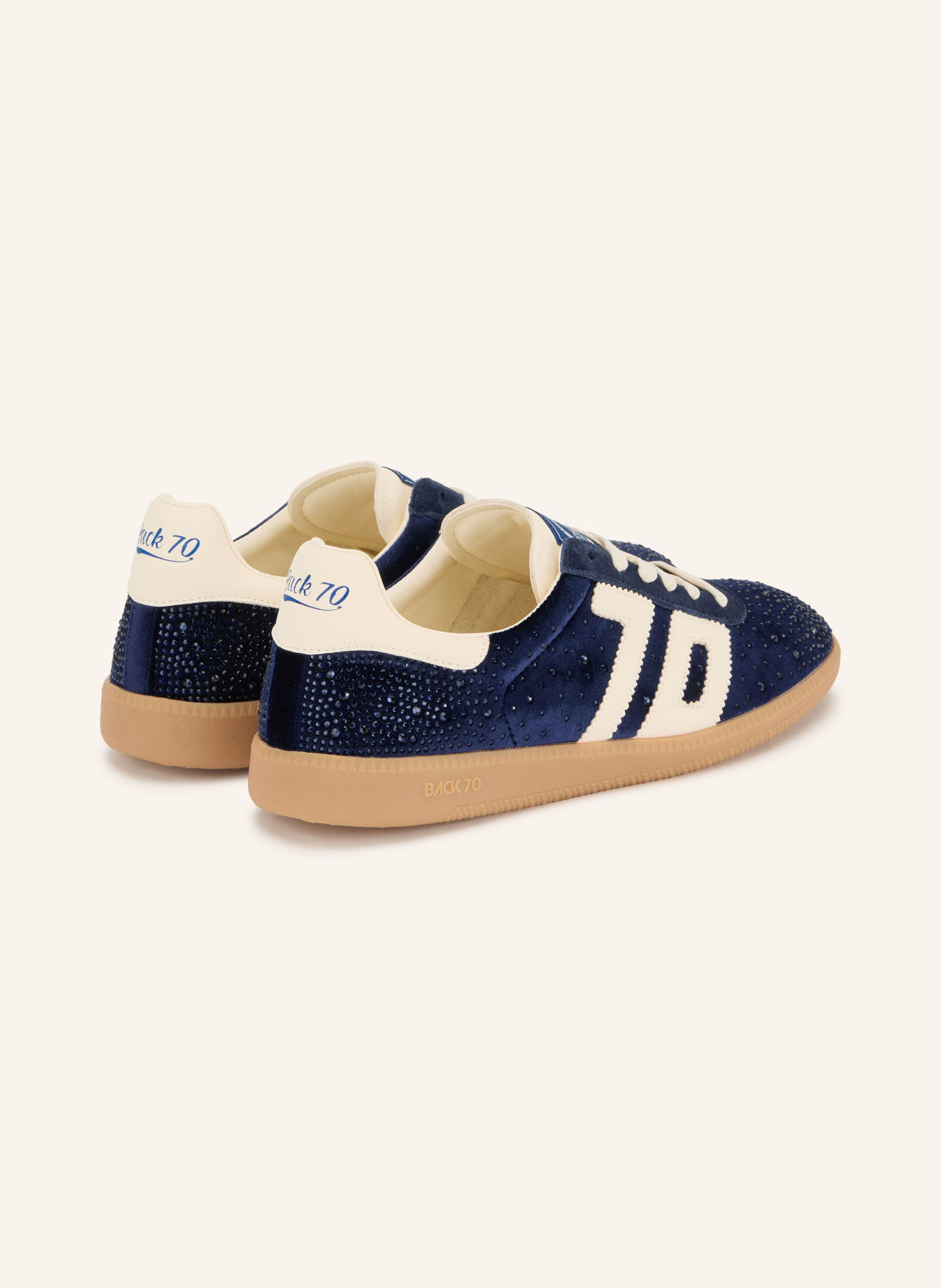 BACK 70 CLOUD Sneakers with Rhinestones: BLUE / WHITE