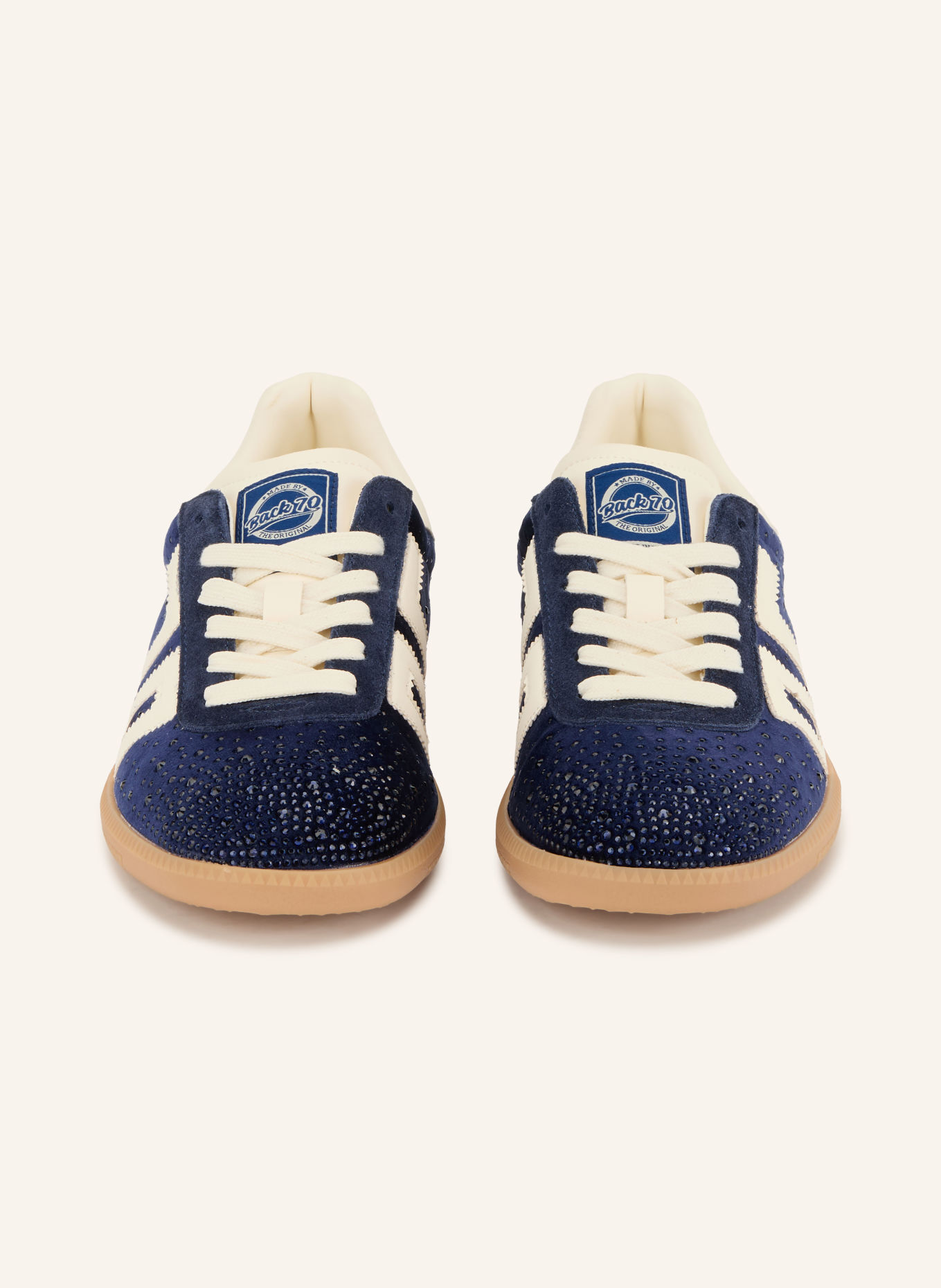 BACK 70 CLOUD Sneakers with Rhinestones: BLUE / WHITE