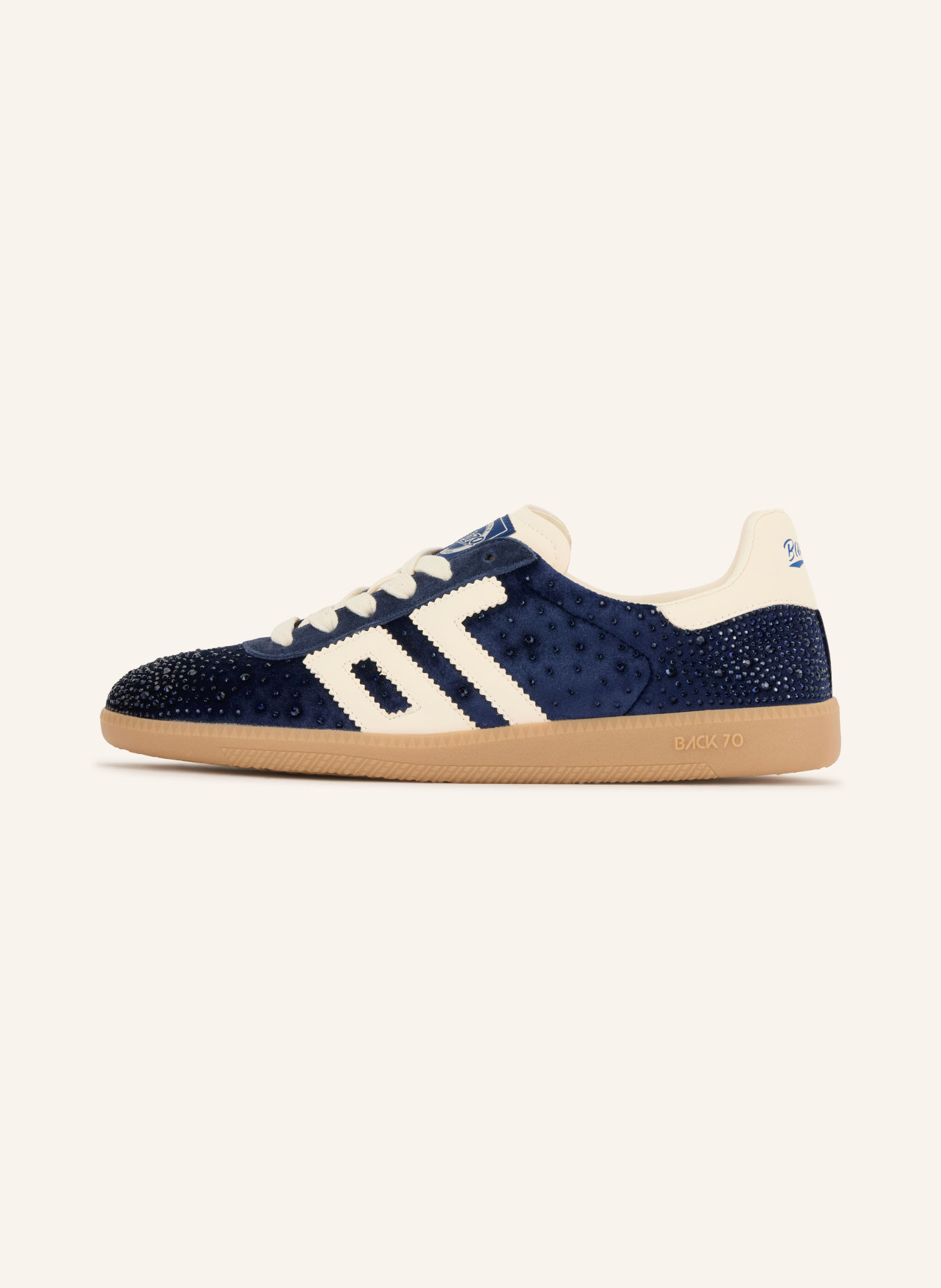 BACK 70 CLOUD Sneakers with Rhinestones: BLUE / WHITE