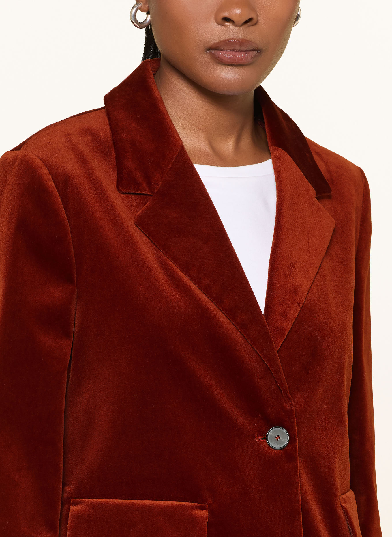 windsor. Fluwelen blazer: DONKERROOD