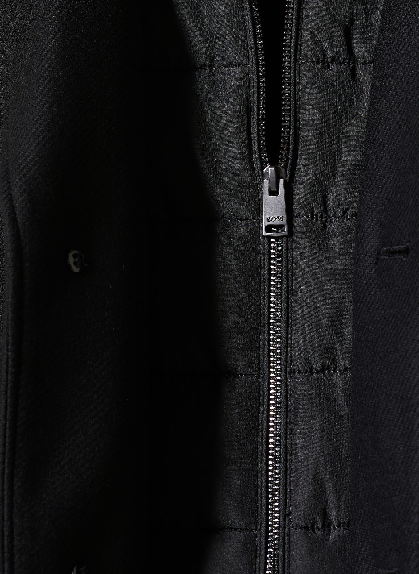 BOSS Wollmantel HYDE mit herausnehmbarer Blende: SCHWARZ