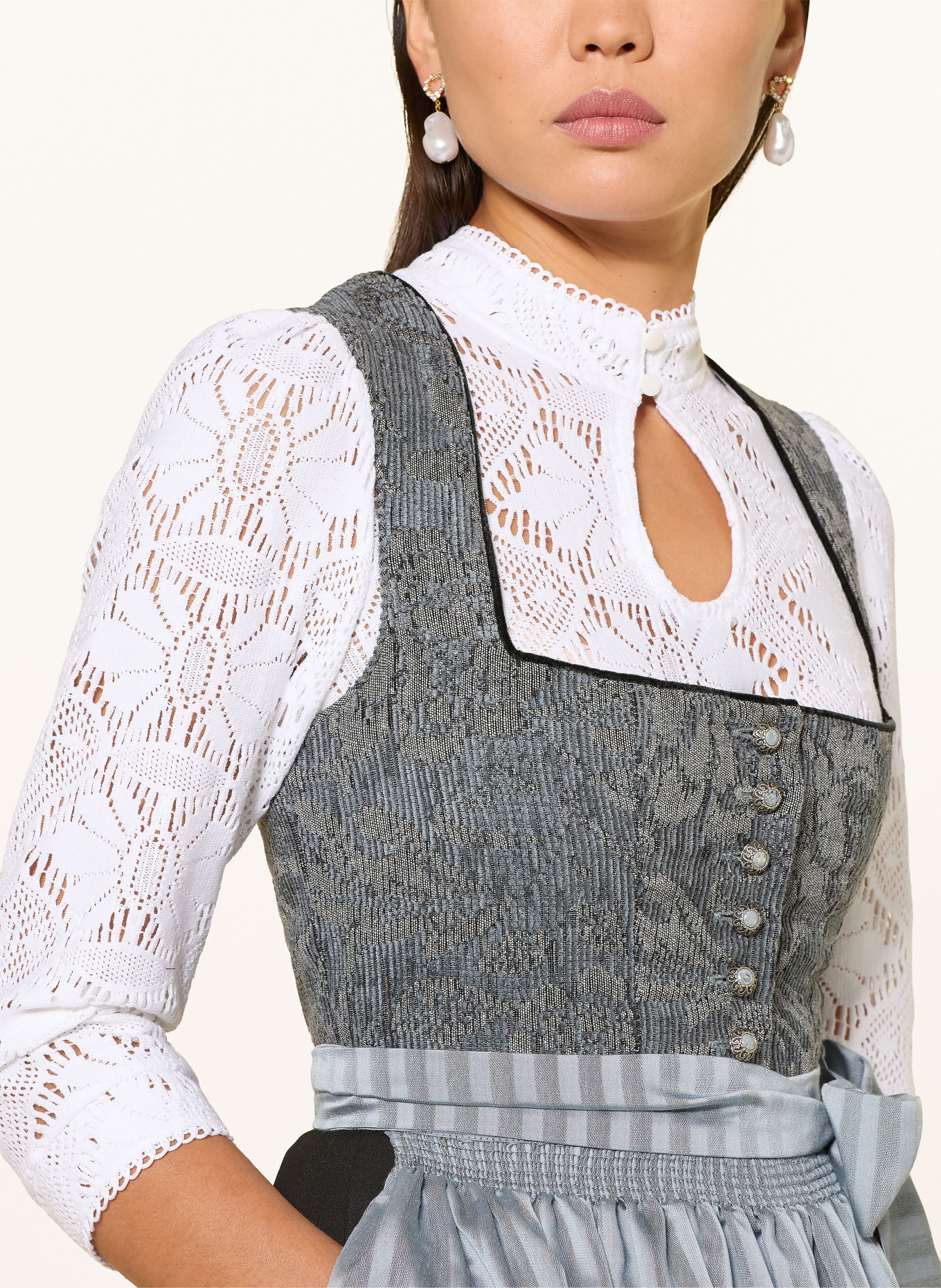 Hammerschmid Dirndl STAFFELSEE: GRAY / BLUE GRAY / BLACK