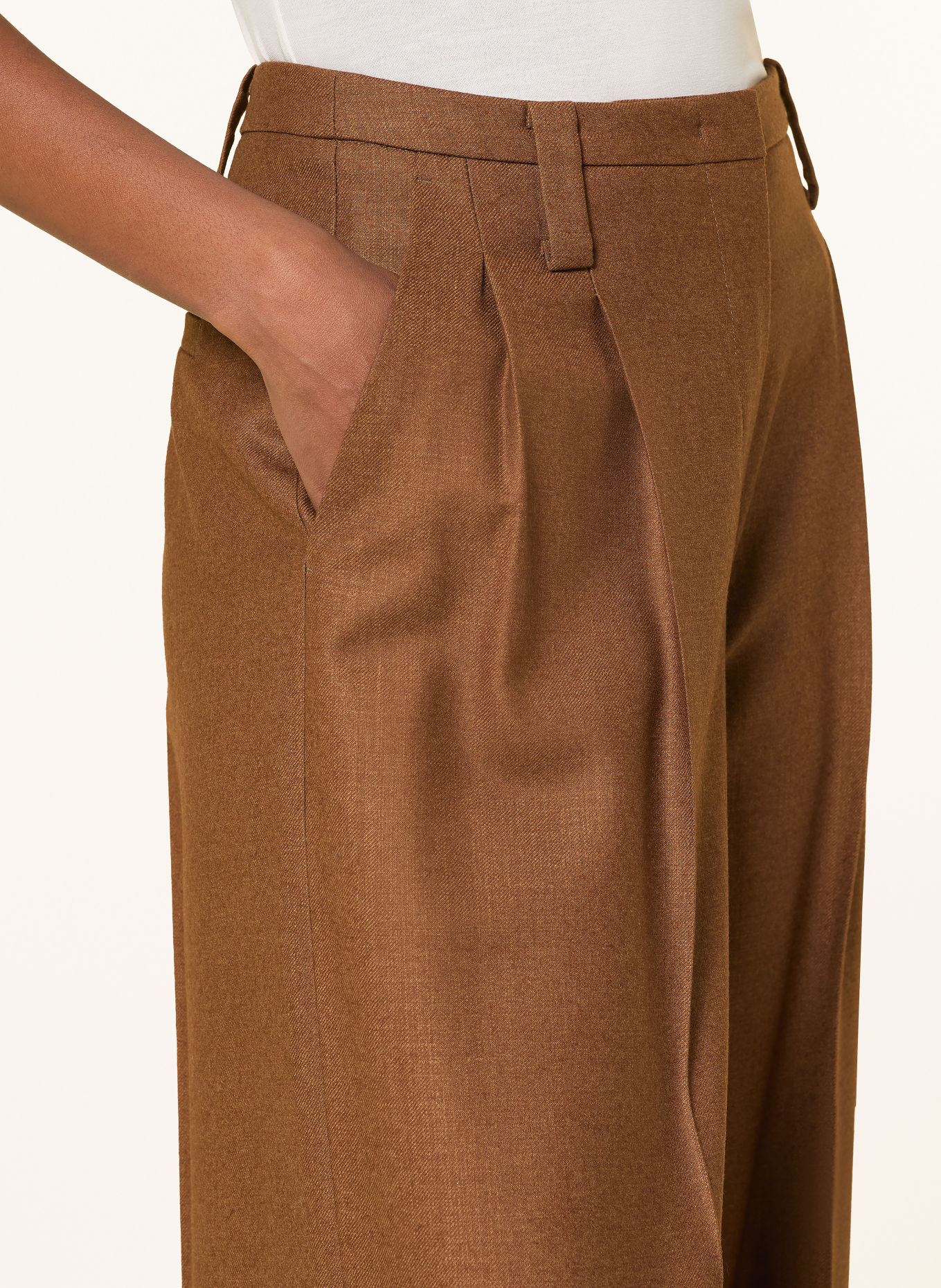 windsor. Marlenehose mit Seide: BRAUN