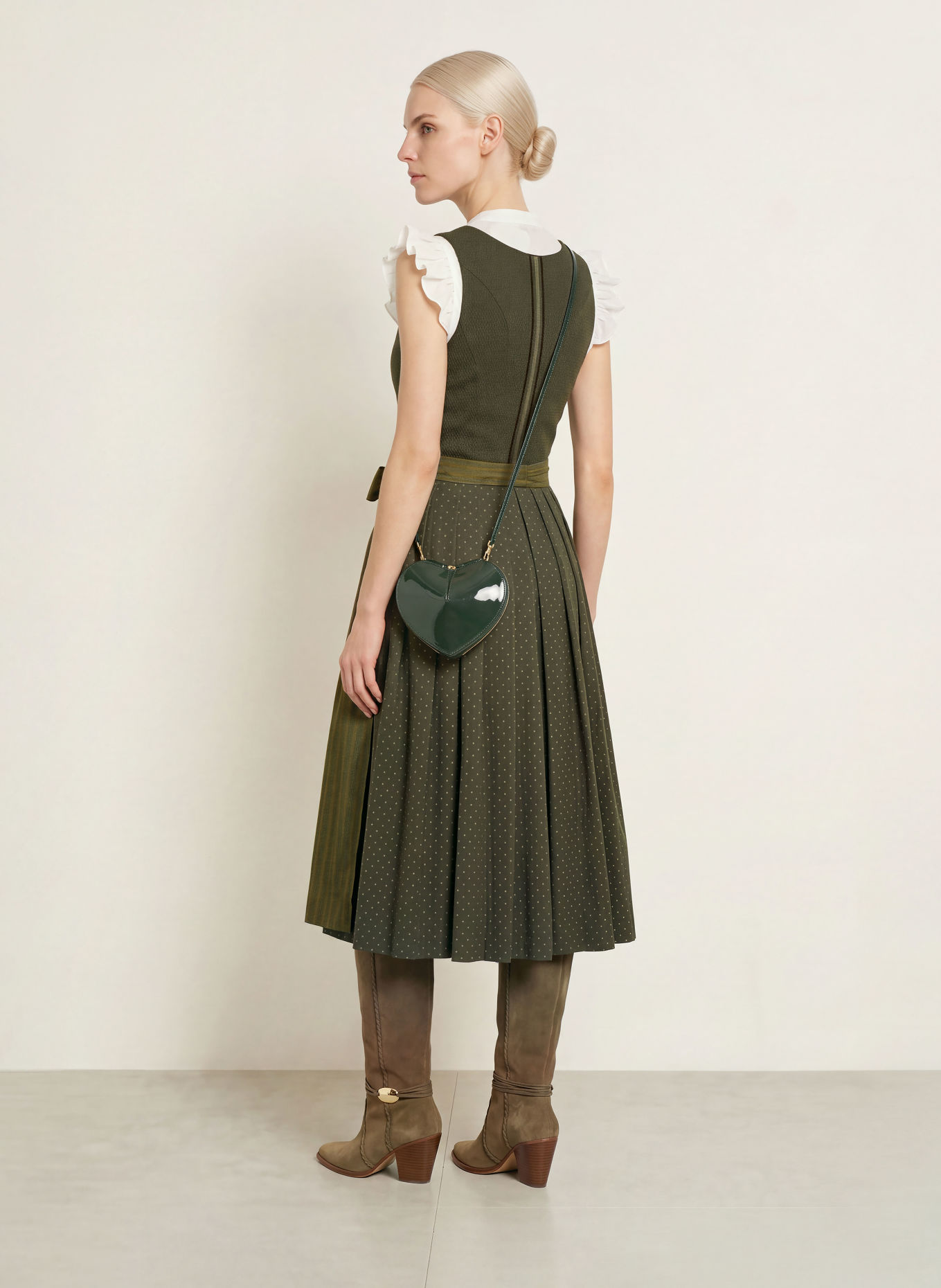 Hammerschmid Dirndl KOFLERSEE: VERDE ÎNCHIS / ALBASTRU-CENUȘIU / NEGRU