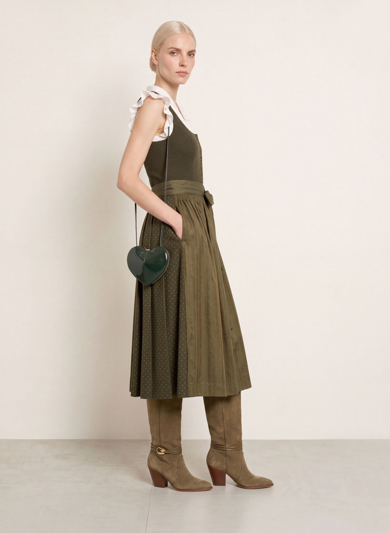 Hammerschmid Dirndl KOFLERSEE: VERDE ÎNCHIS / ALBASTRU-CENUȘIU / NEGRU