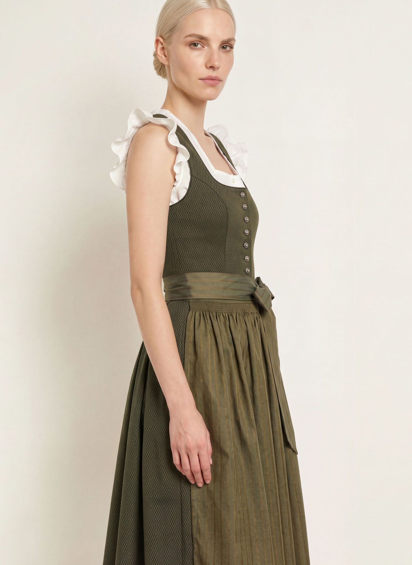 Hammerschmid Dirndl KOFLERSEE: VERDE ÎNCHIS / ALBASTRU-CENUȘIU / NEGRU