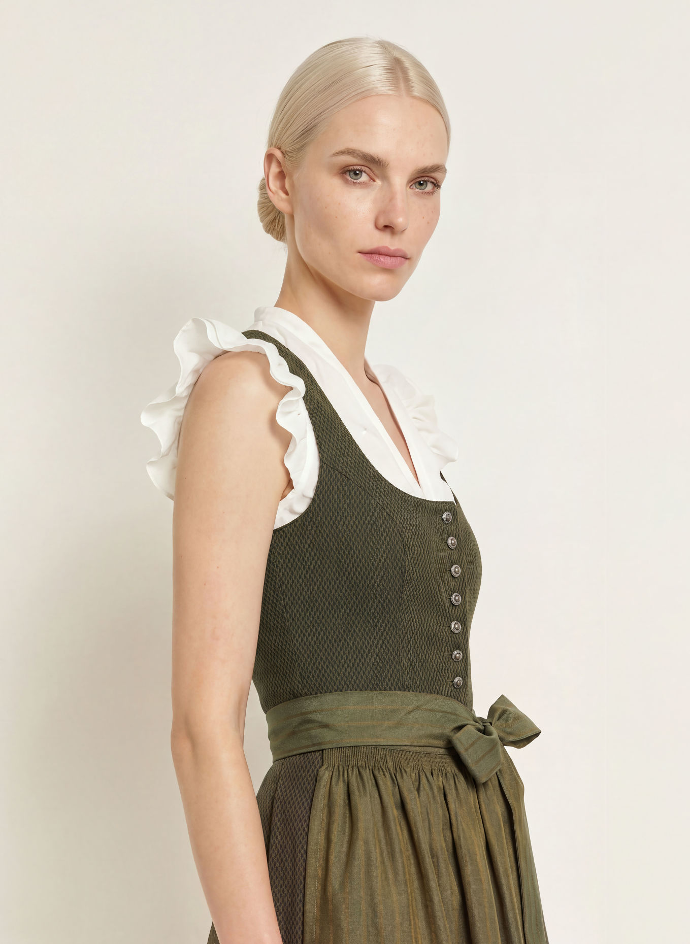 Hammerschmid Dirndl KOFLERSEE: VERDE ÎNCHIS / ALBASTRU-CENUȘIU / NEGRU