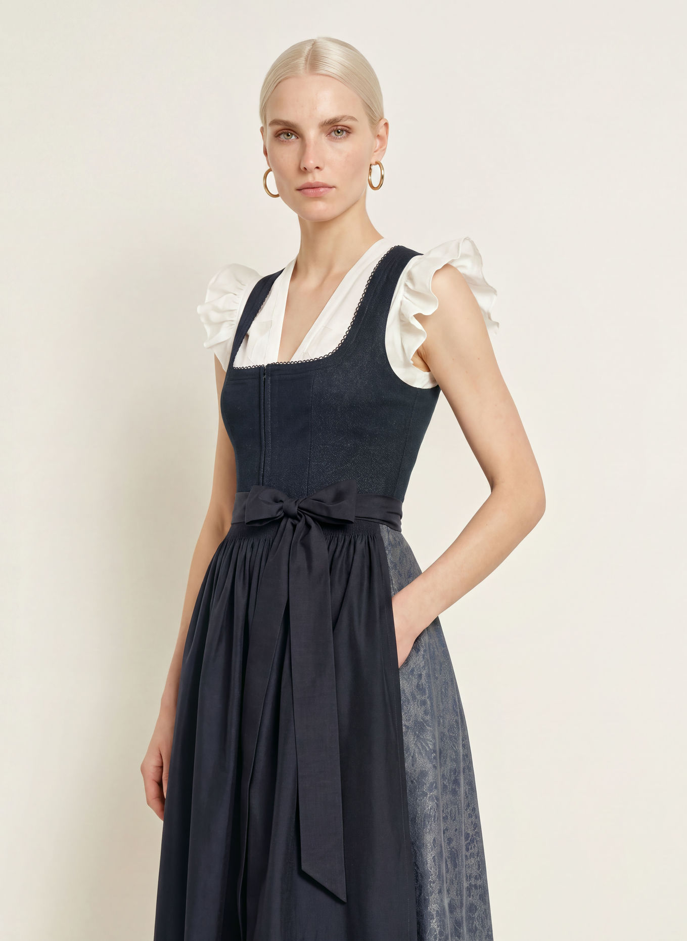 Hammerschmid Dirndl PLATTENSEE: DARK BLUE / GRAY