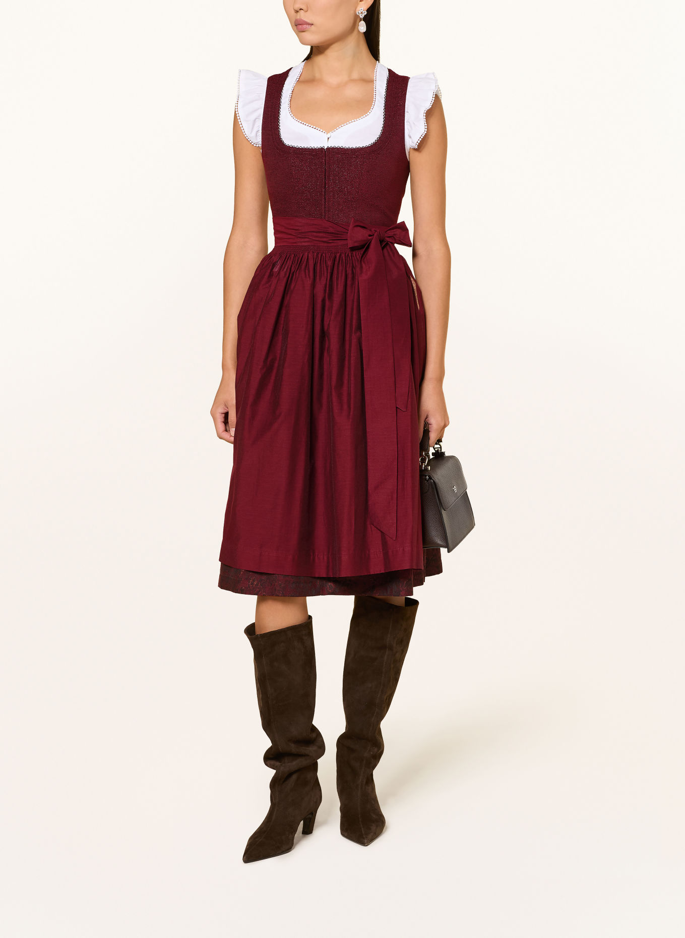 Hammerschmid Dirndl PLATTENSEE: DUNKELROT / SCHWARZ