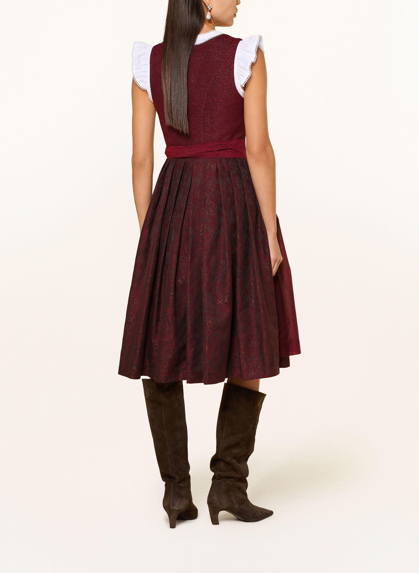 Hammerschmid Dirndl PLATTENSEE: DUNKELROT / SCHWARZ
