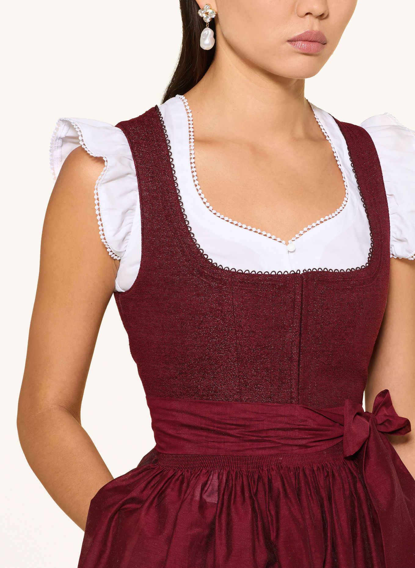 Hammerschmid Dirndl PLATTENSEE: DUNKELROT / SCHWARZ