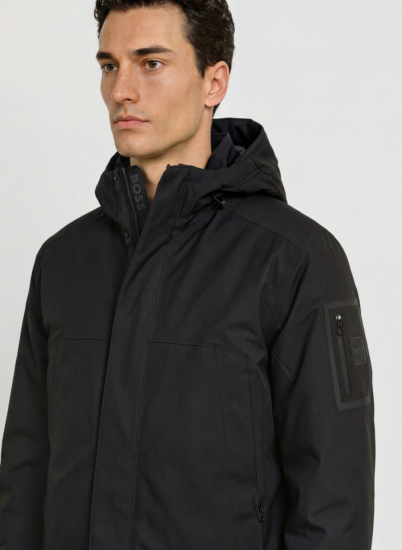 BOSS Parka HEXATECH: ČERNÁ