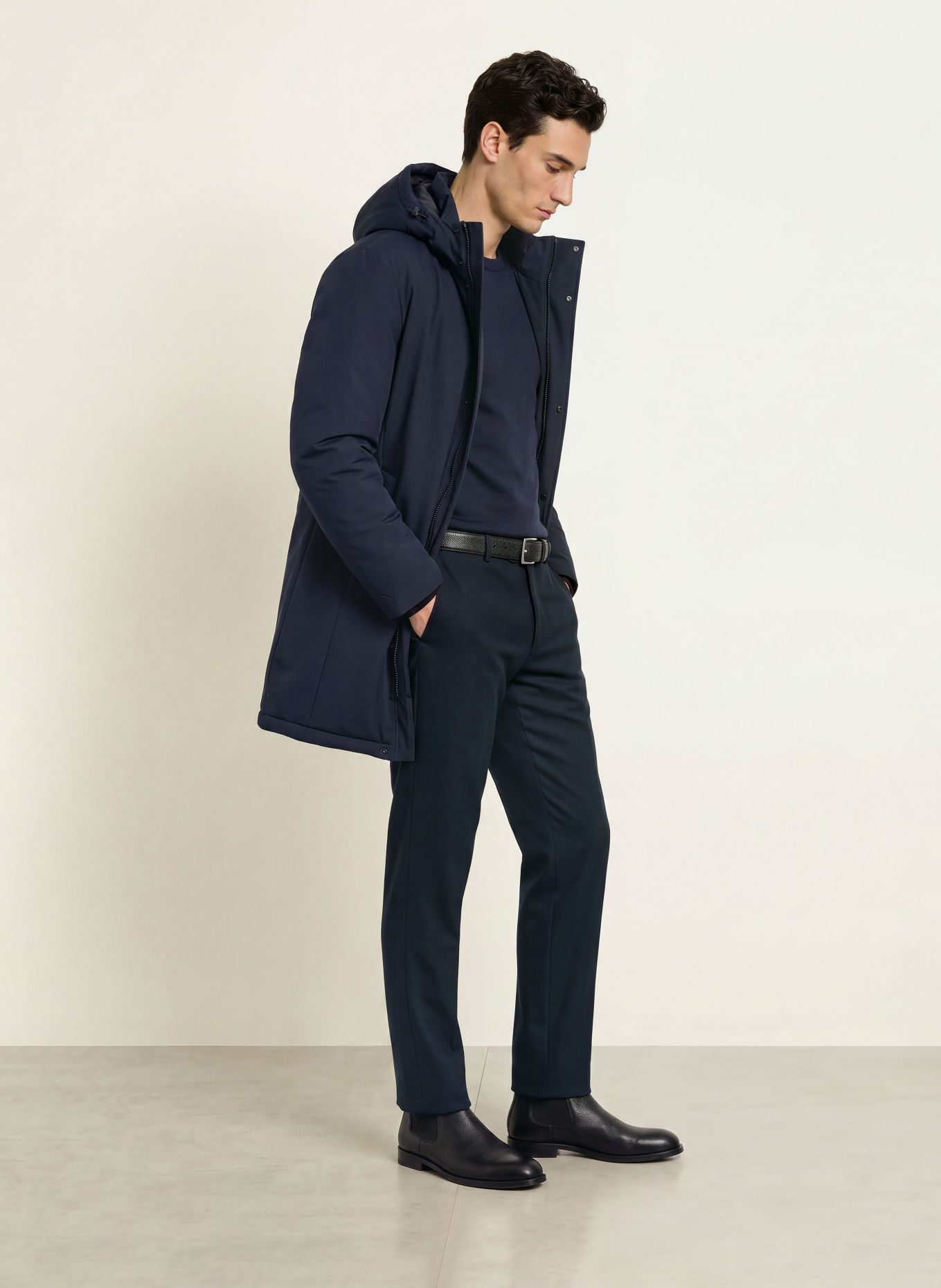 BOSS Manteau CRAULER: BLEU FONCÉ