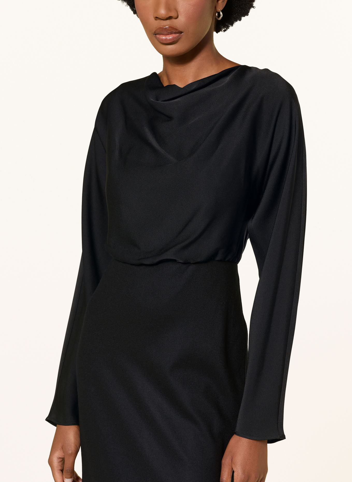 windsor. Dress made from a mix of materials: BLACK