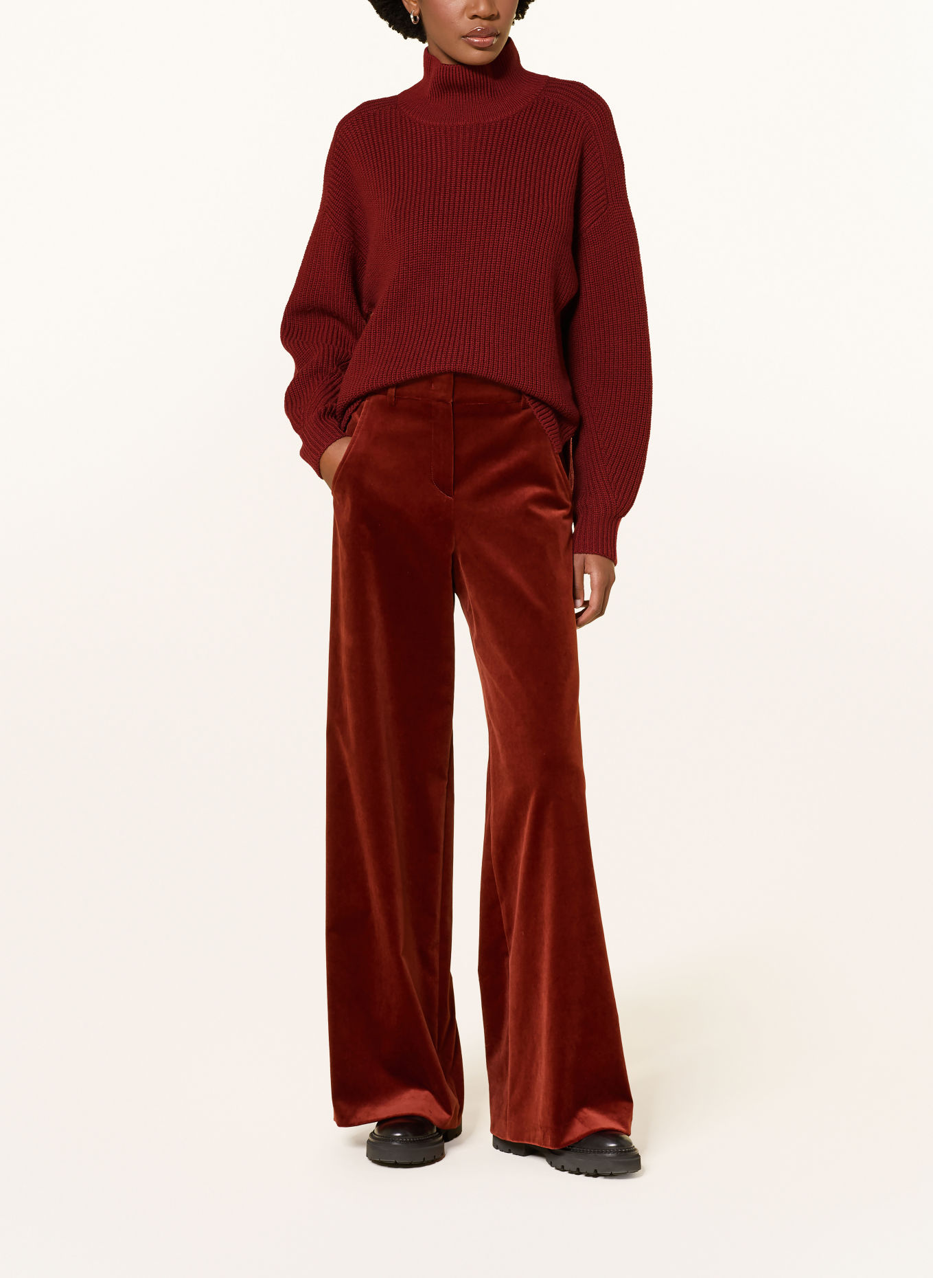 windsor. Pull en laine mérinos: ROUGE FONCÉ