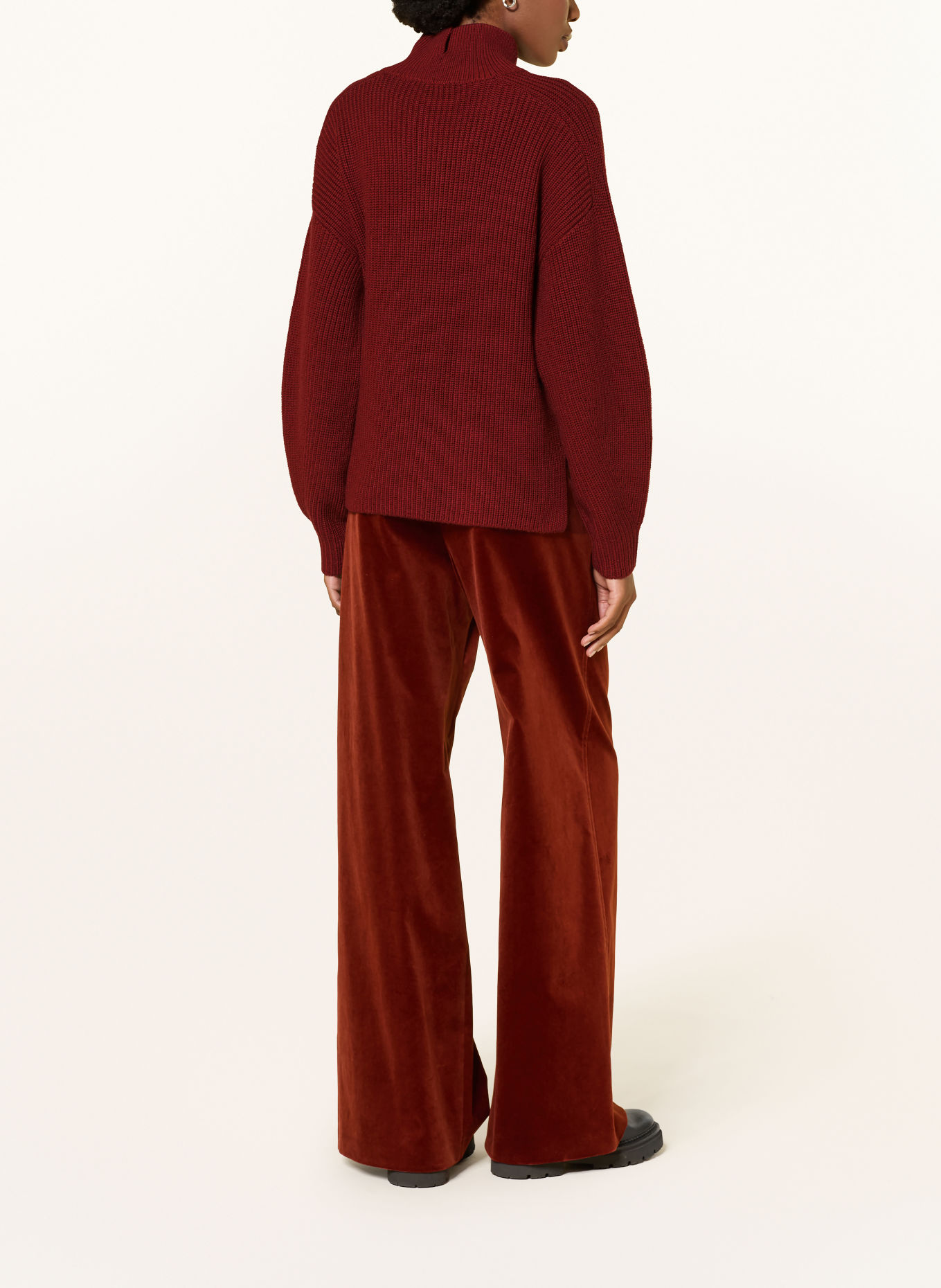 windsor. Pull en laine mérinos: ROUGE FONCÉ