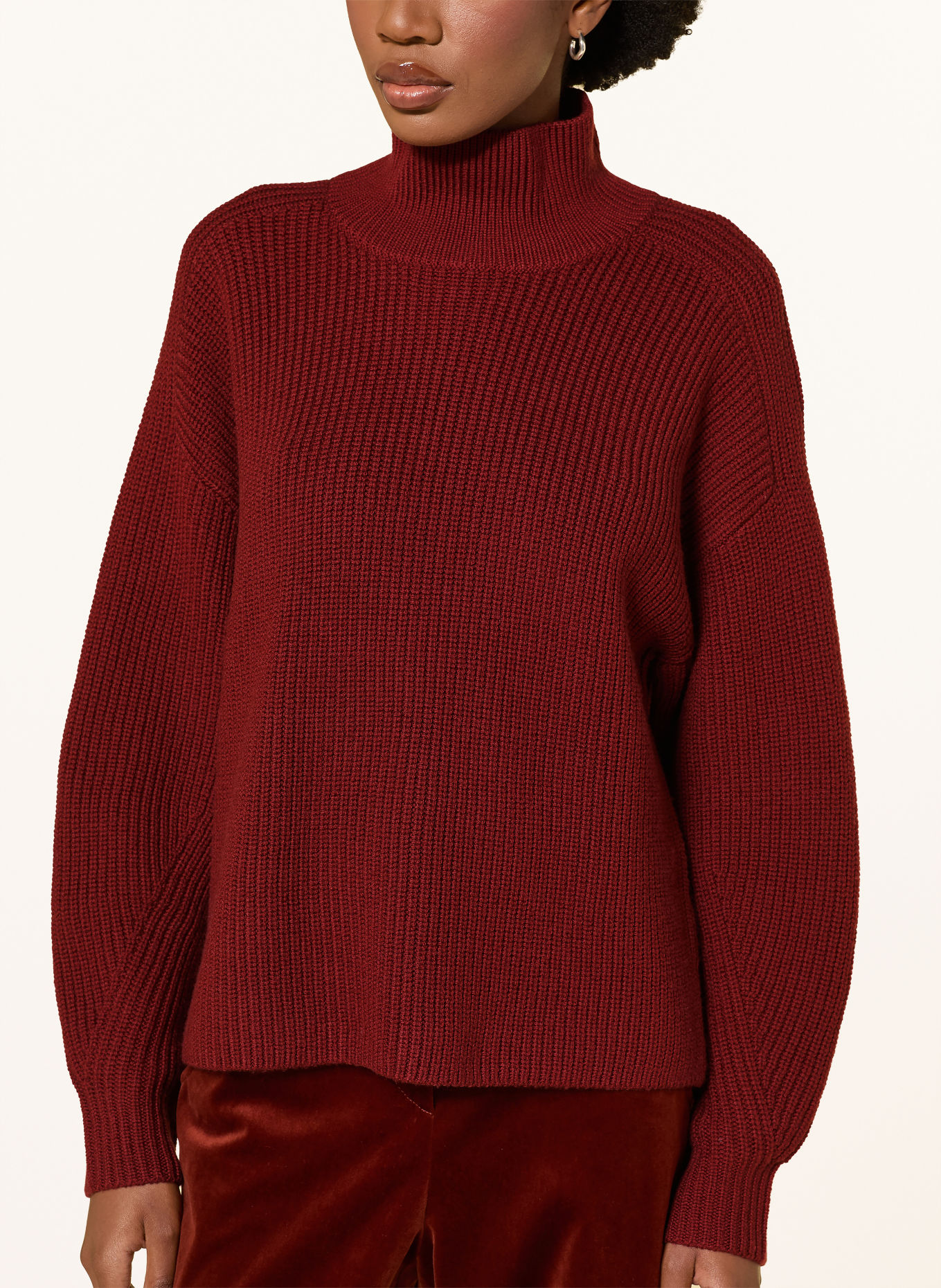 windsor. Pull en laine mérinos: ROUGE FONCÉ