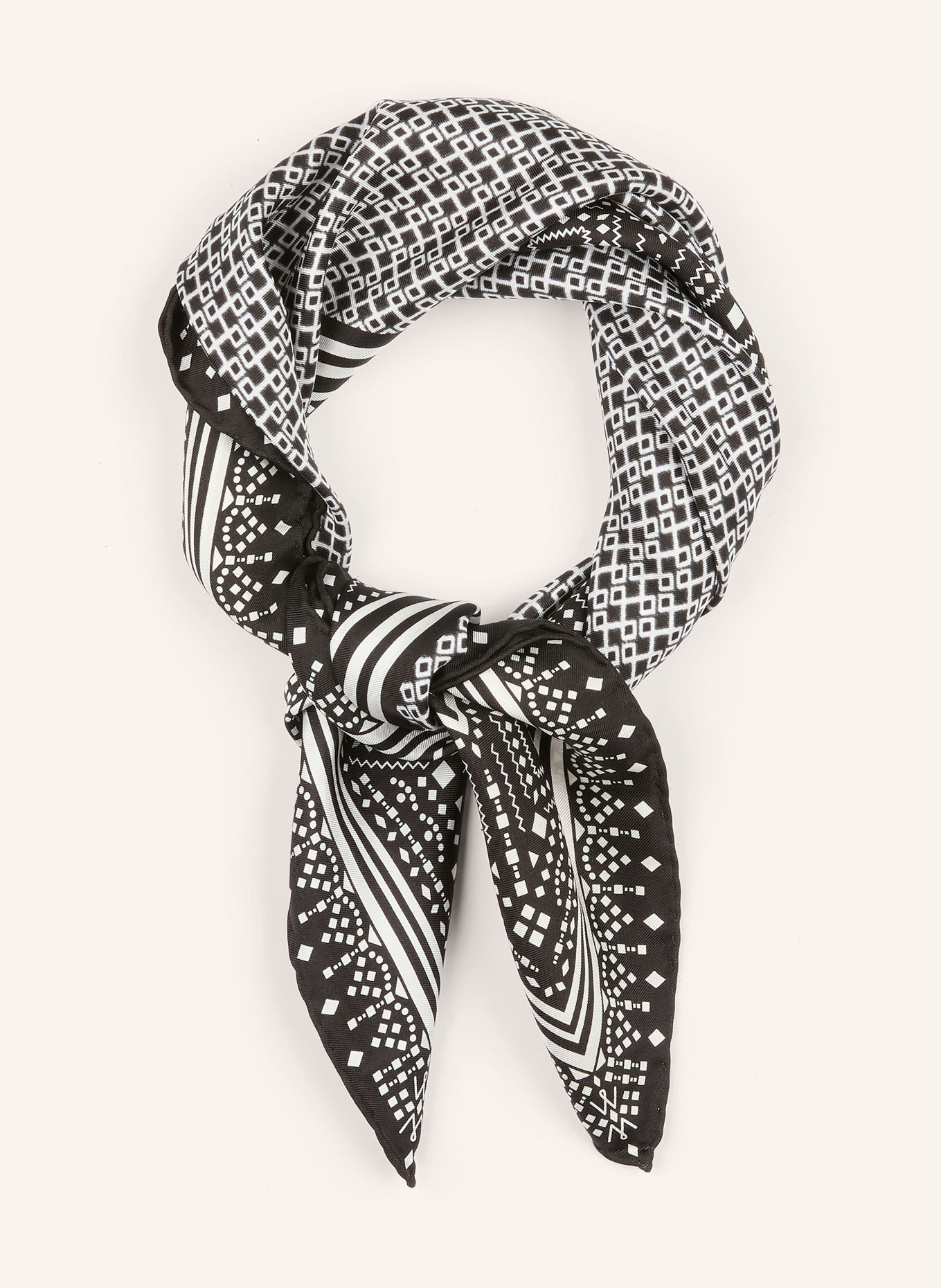 windsor. Foulard en soie: NOIR / BLANC