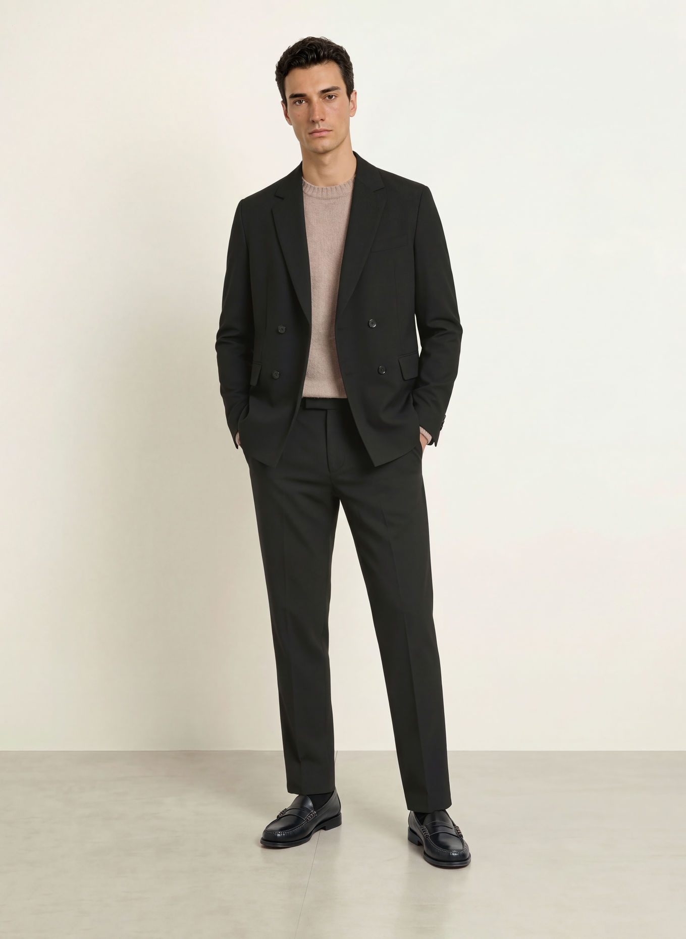 CINQUE Pantaloni de costum CISERVO, croială lejeră: 99 SCHWARZ