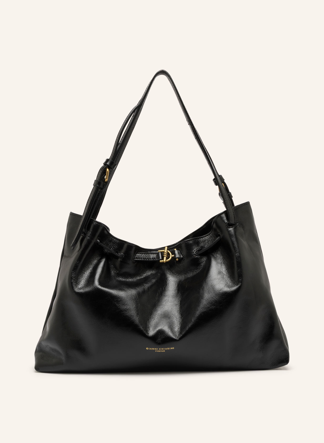 GIANNI CHIARINI Shoppers MIMI XL: ZWART / GOUD