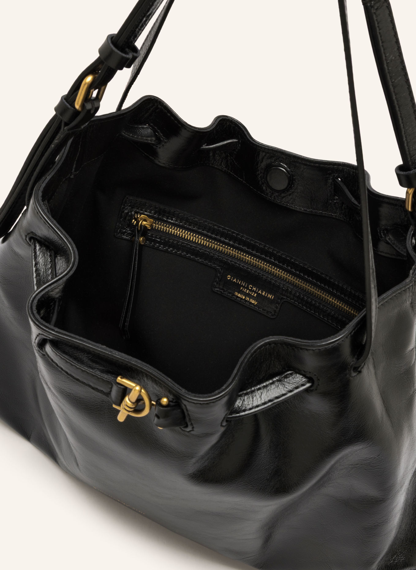 GIANNI CHIARINI Shoppers MIMI XL: ZWART / GOUD