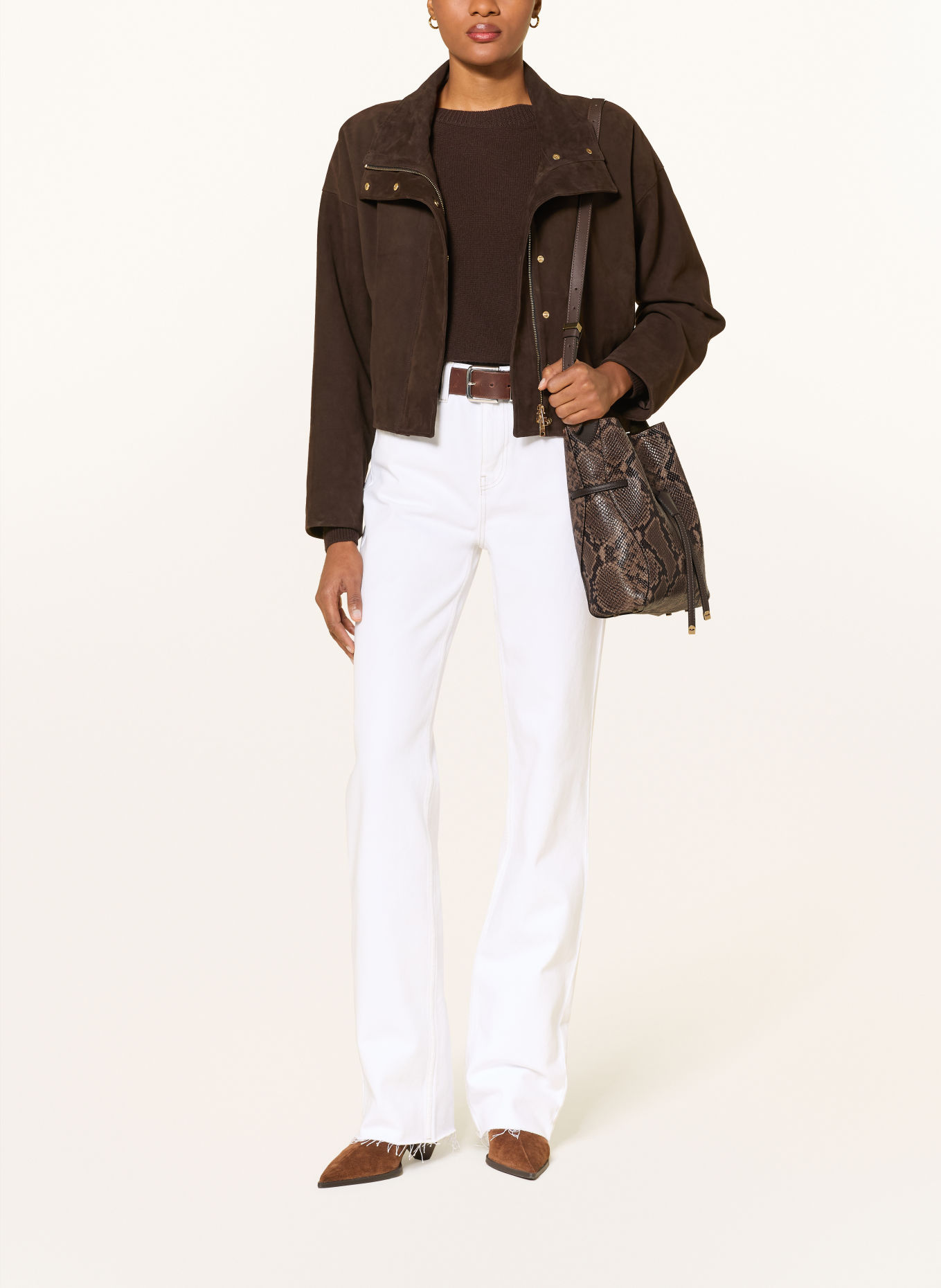 GIANNI CHIARINI Beuteltasche SIENNA mit Pouch: BRAUN / DUNKELBRAUN / BEIGE