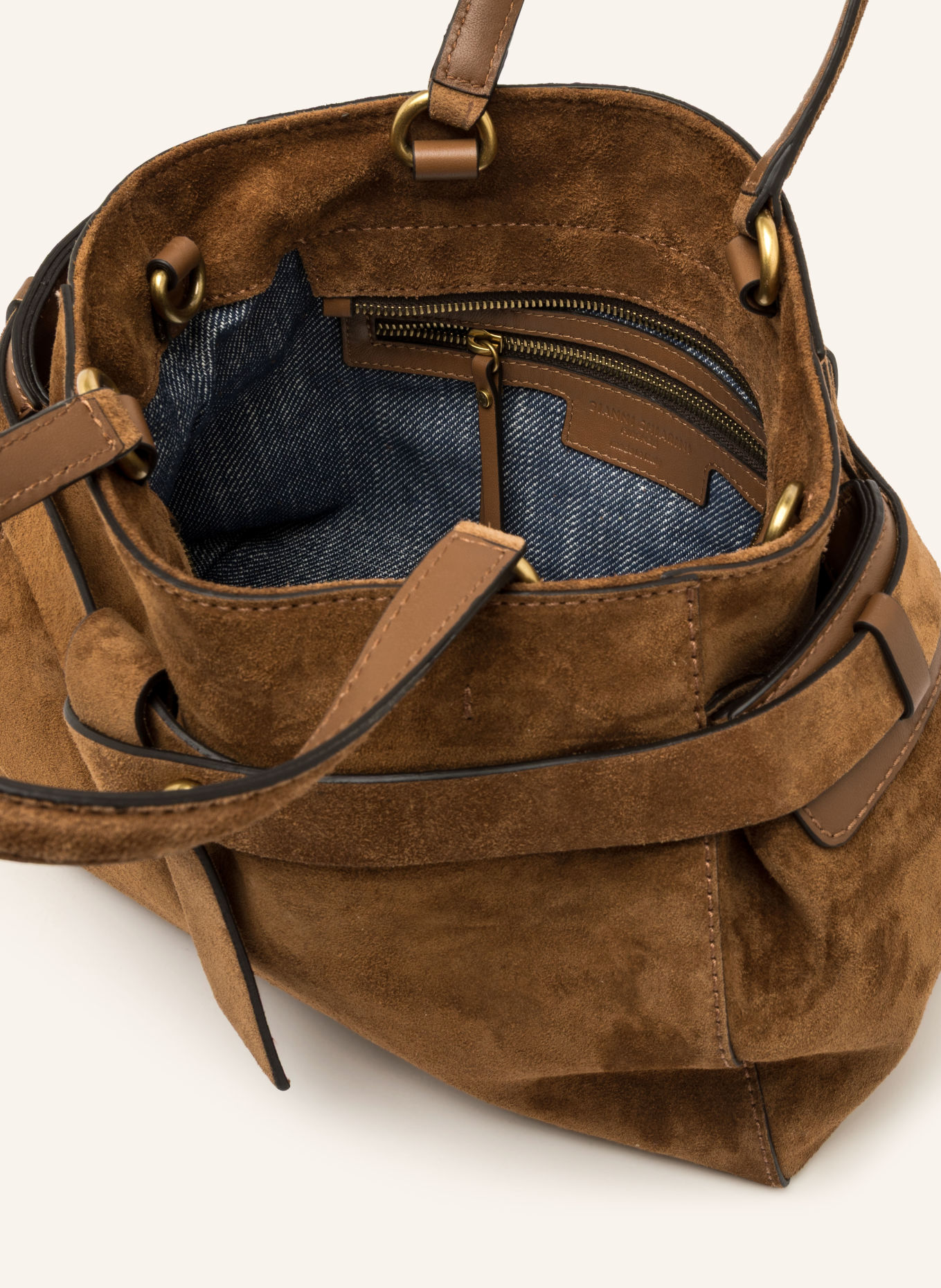 GIANNI CHIARINI Shopper MIRANDA MEDIUM: COGNAC / GOLD