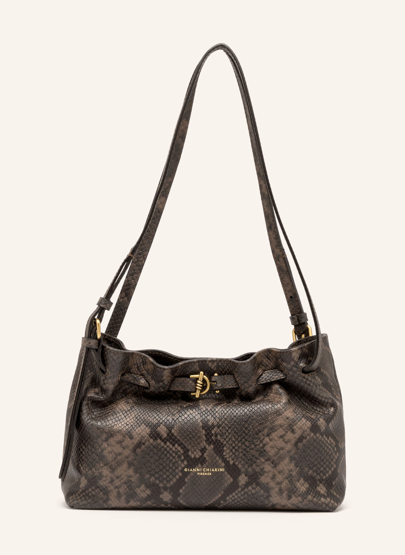 GIANNI CHIARINI Handtasche MIMI MEDIUM: DUNKELBRAUN / GOLD
