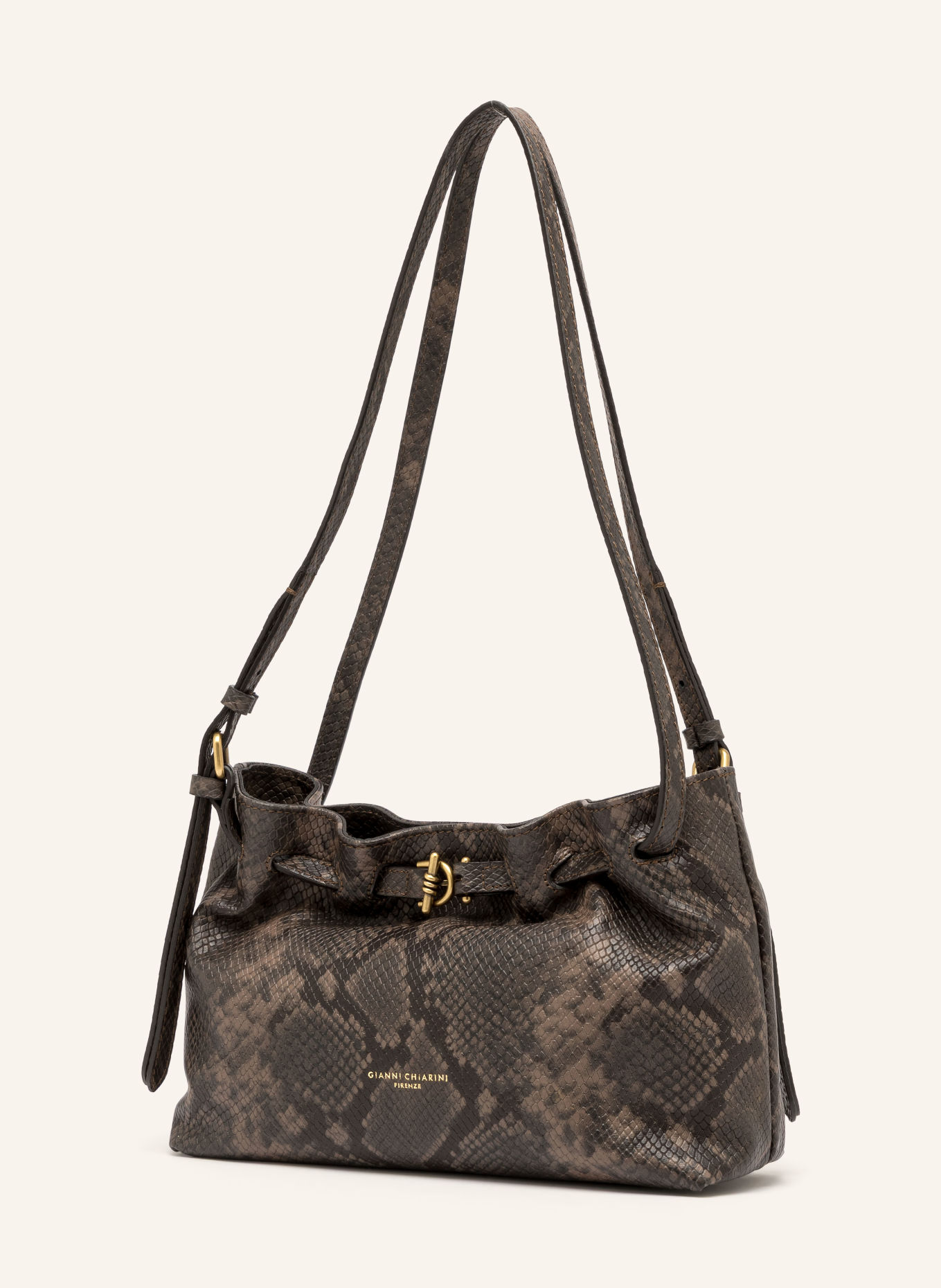 GIANNI CHIARINI Handtasche MIMI MEDIUM: DUNKELBRAUN / GOLD