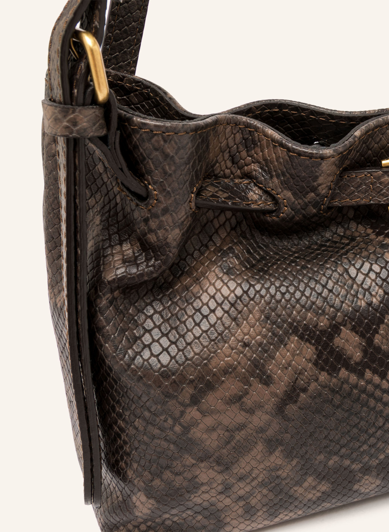 GIANNI CHIARINI Handtasche MIMI MEDIUM: DUNKELBRAUN / GOLD