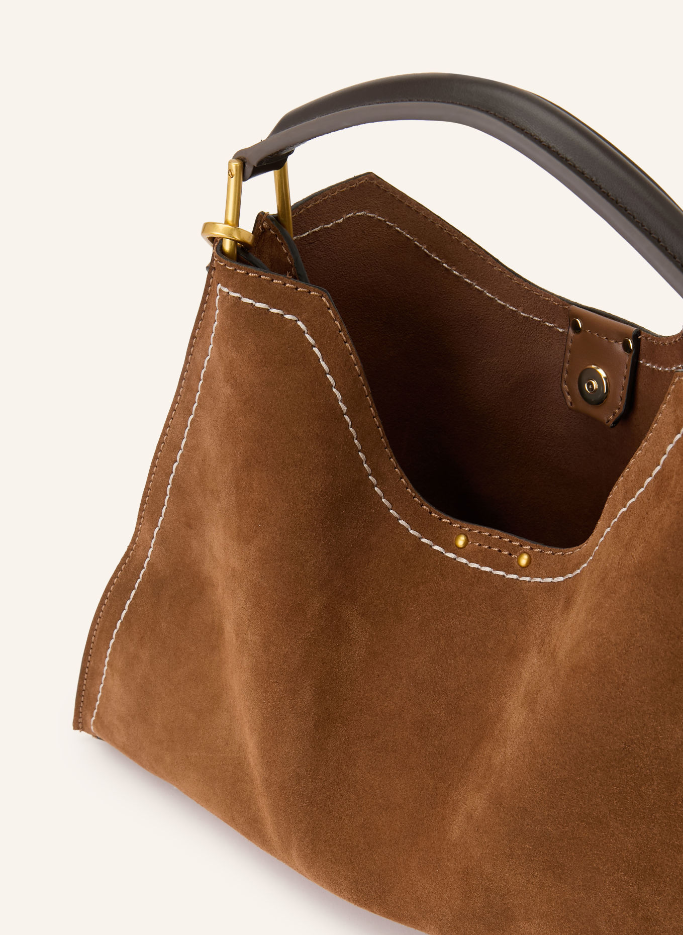 GIANNI CHIARINI AURORA MEDIUM Handbag with Pouch: BROWN / GOLD