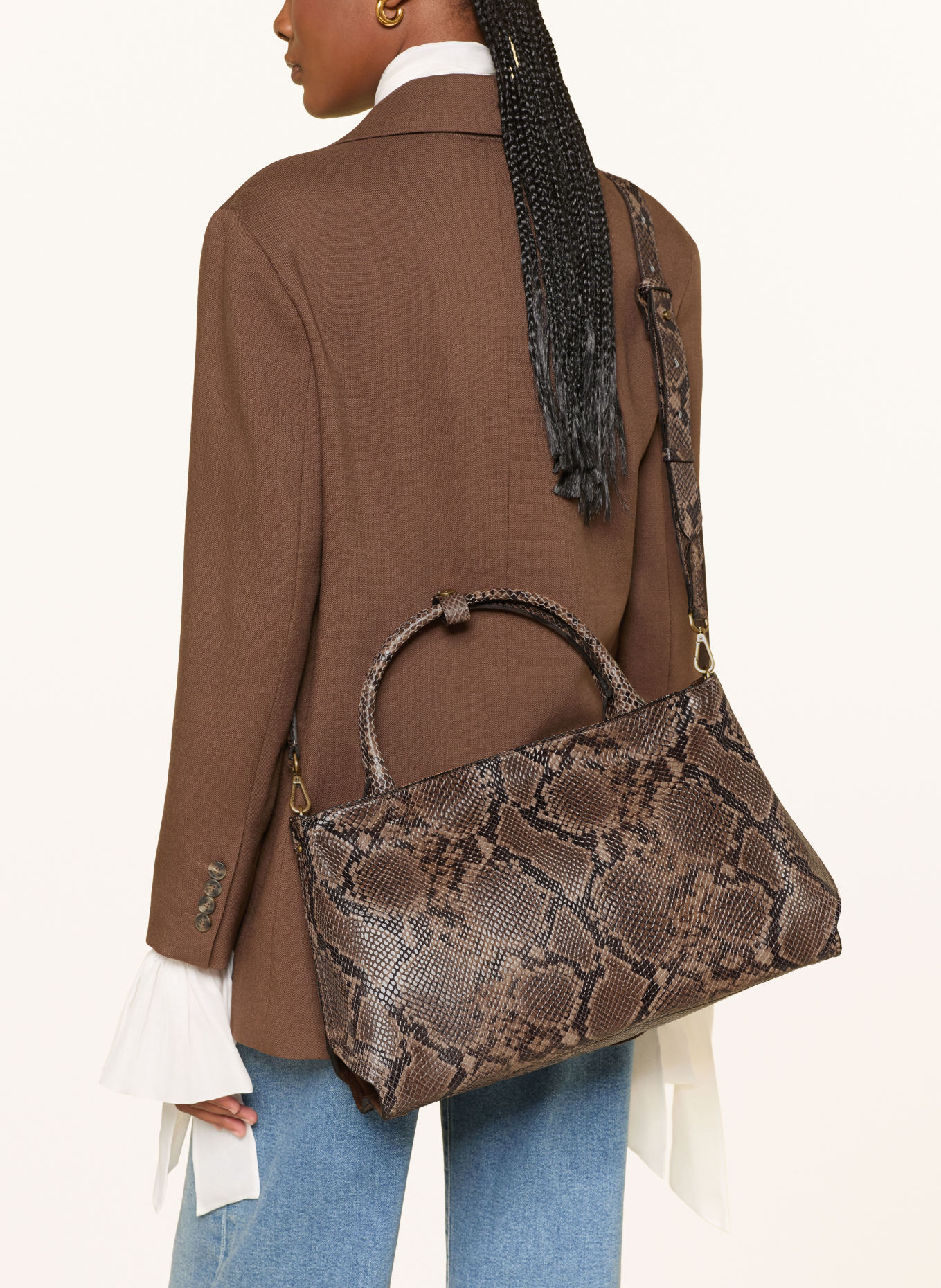 GIANNI CHIARINI AMAL MEDIUM Handbag: DARK BROWN / LIGHT BROWN