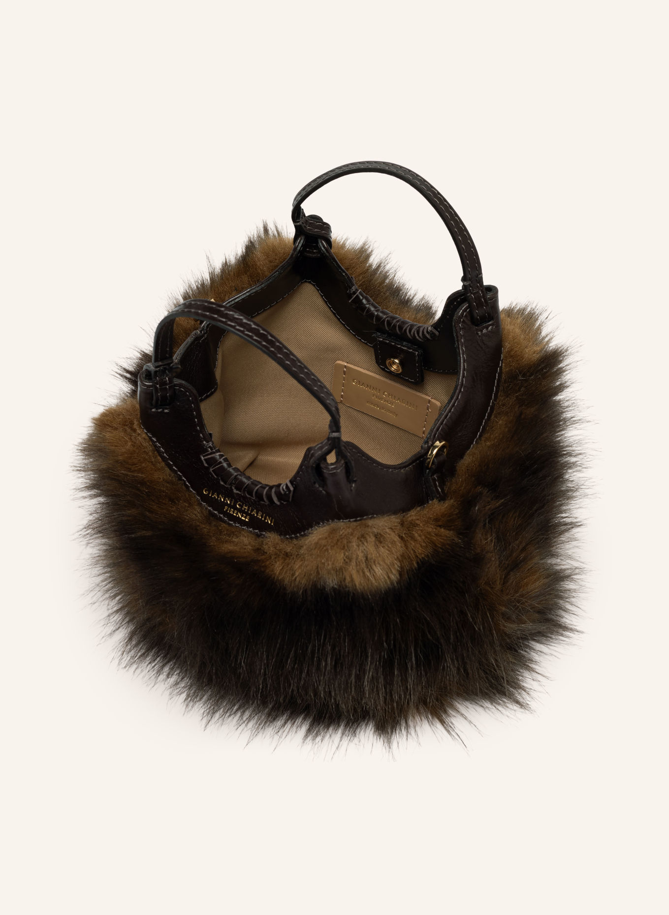 GIANNI CHIARINI Handtasche DUA SMALL: BRAUN / SCHWARZ