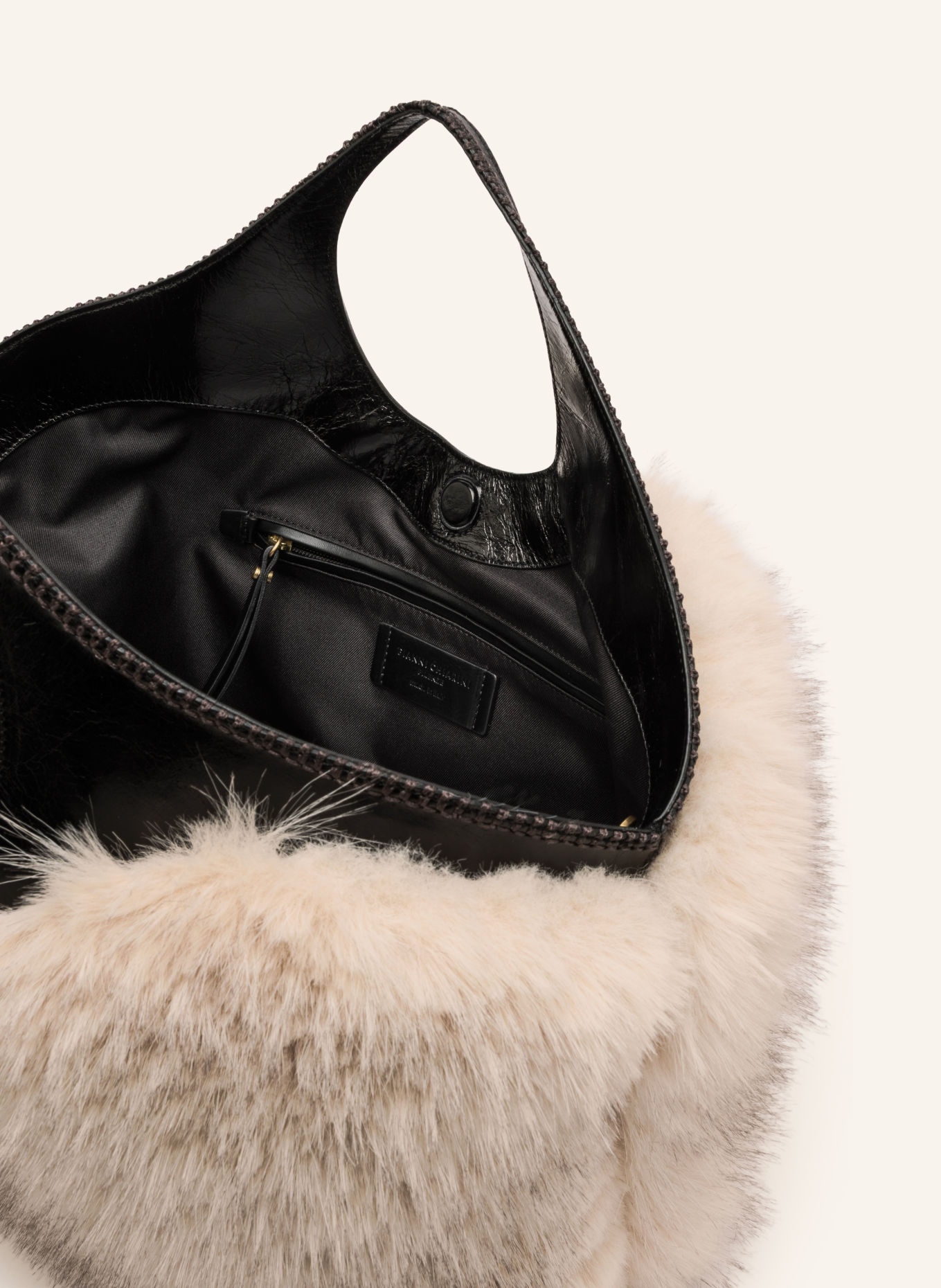 GIANNI CHIARINI Handtasche INFINITY XL: SCHWARZ / CREME