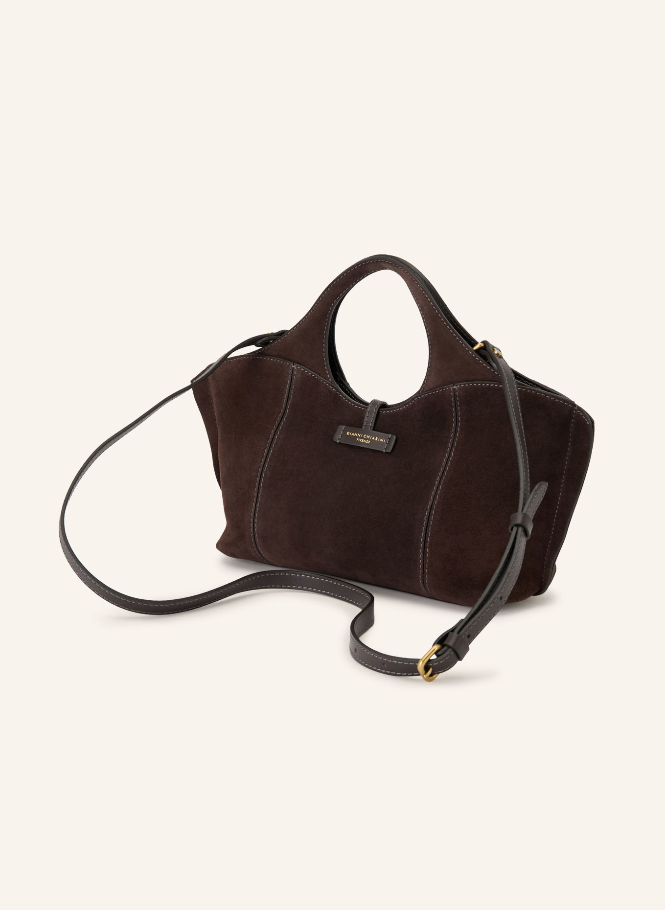 GIANNI CHIARINI Handväska INFINITY LARGE: MÖRKBRUN / GULD