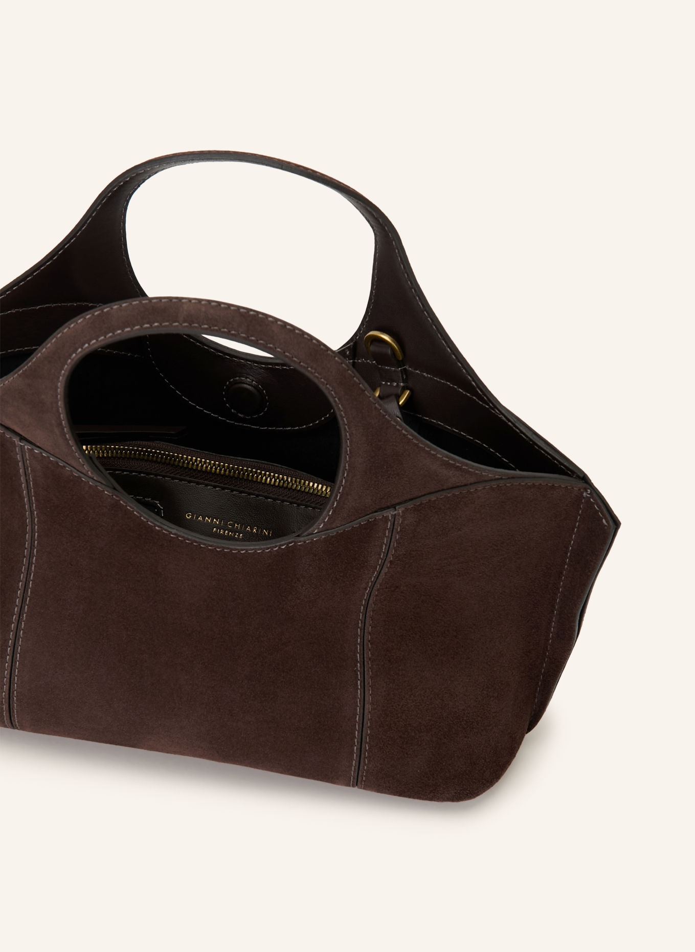 GIANNI CHIARINI Handväska INFINITY LARGE: MÖRKBRUN / GULD