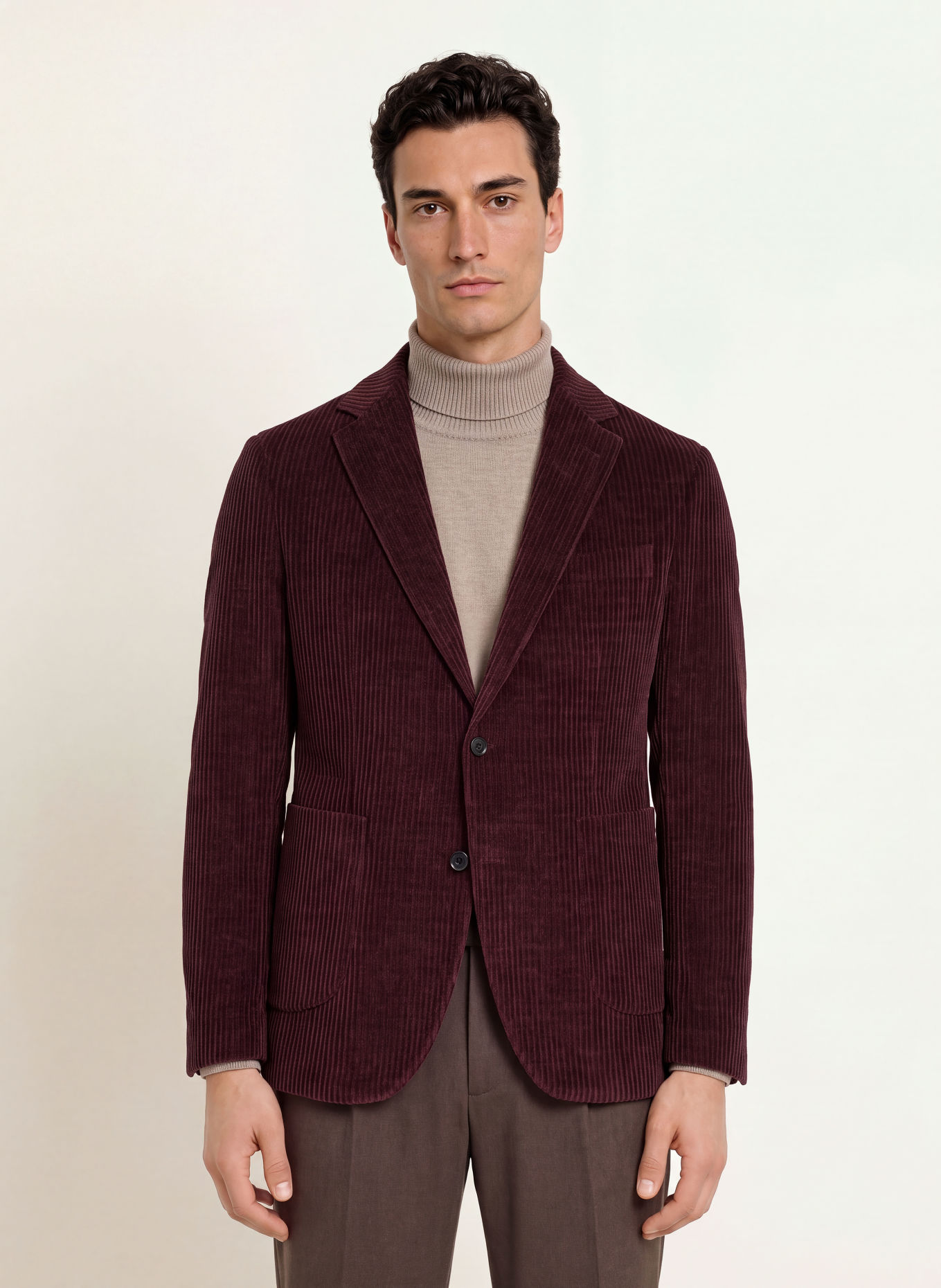 CINQUE Corduroy colbert CIBENITO Relaxed Fit: DONKERPAARS