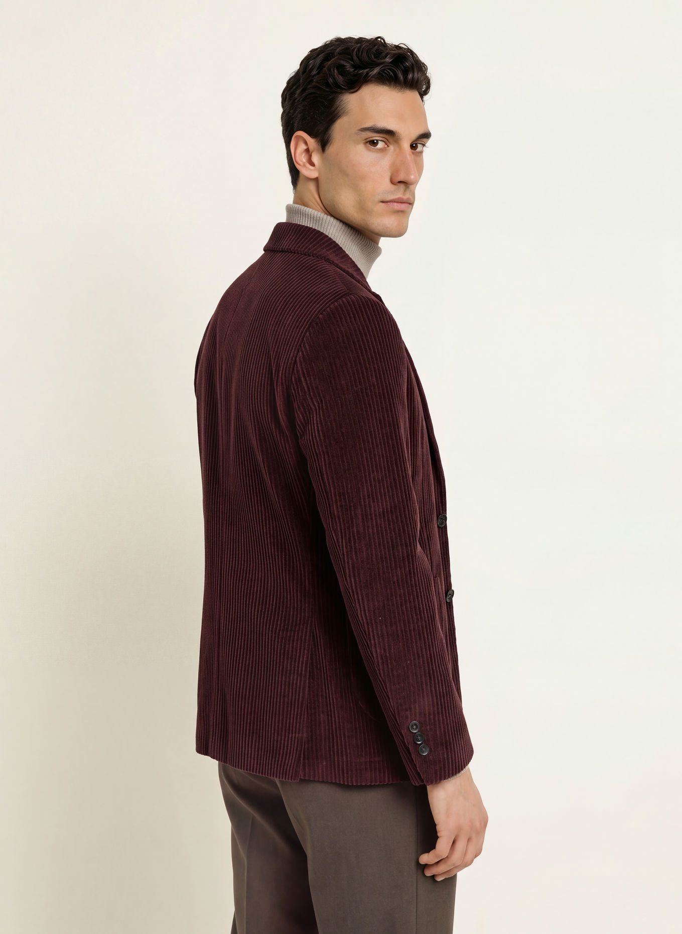 CINQUE Corduroy colbert CIBENITO Relaxed Fit: DONKERPAARS