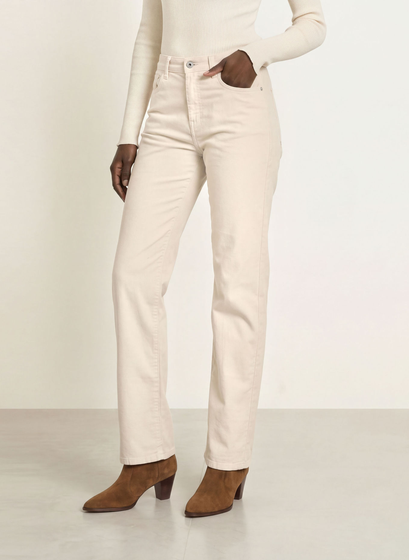AG Jeans Pantalon en velours côtelé BRINLEY: ÉCRU