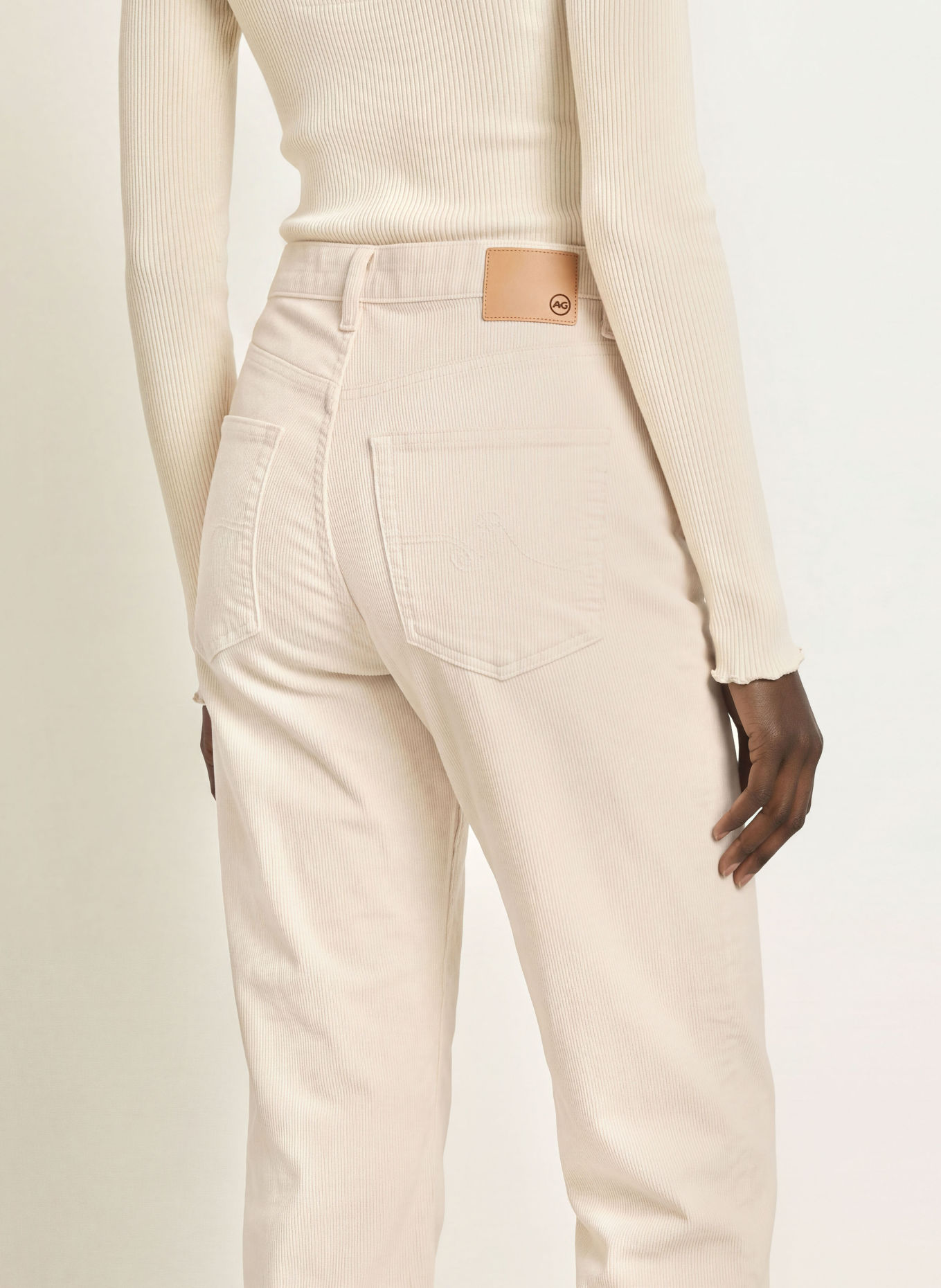 AG Jeans Pantalon en velours côtelé BRINLEY: ÉCRU