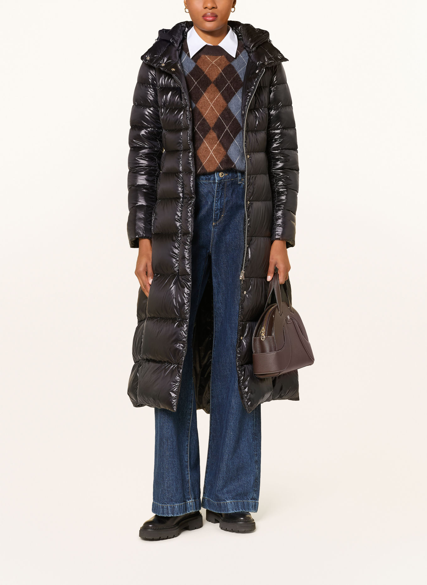 HERNO Lightweight donsjas met afneembare capuchon: ZWART
