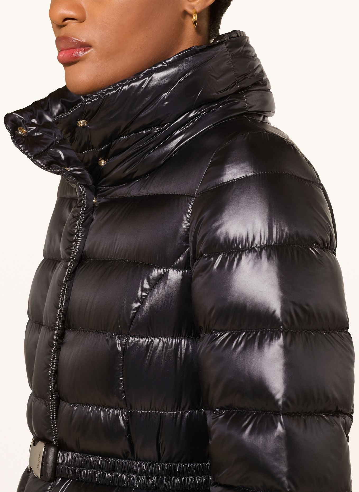 HERNO Lightweight donsjas met afneembare capuchon: ZWART